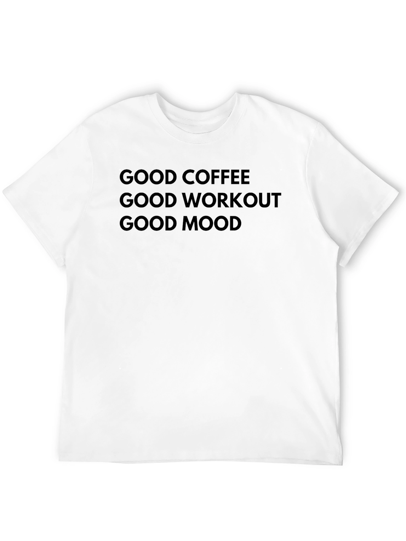Good Coffee Workout Mood Black Graphic Tee
