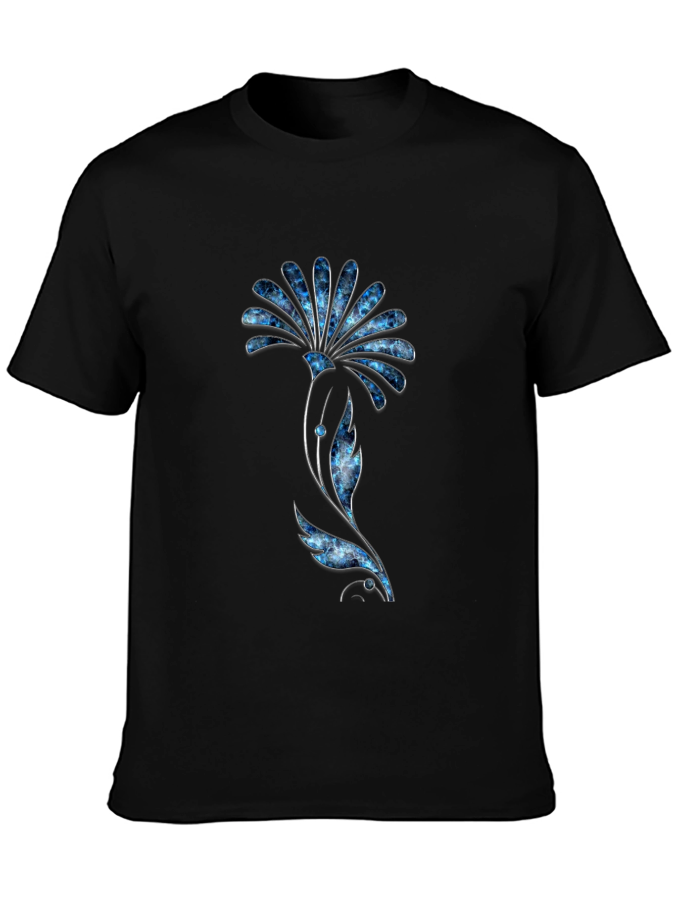 Floral Graphic Tee - Modern Black T-Shirt
