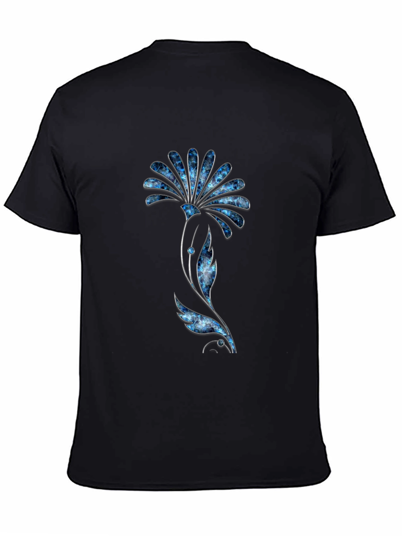 Floral Graphic Tee - Modern Black T-Shirt