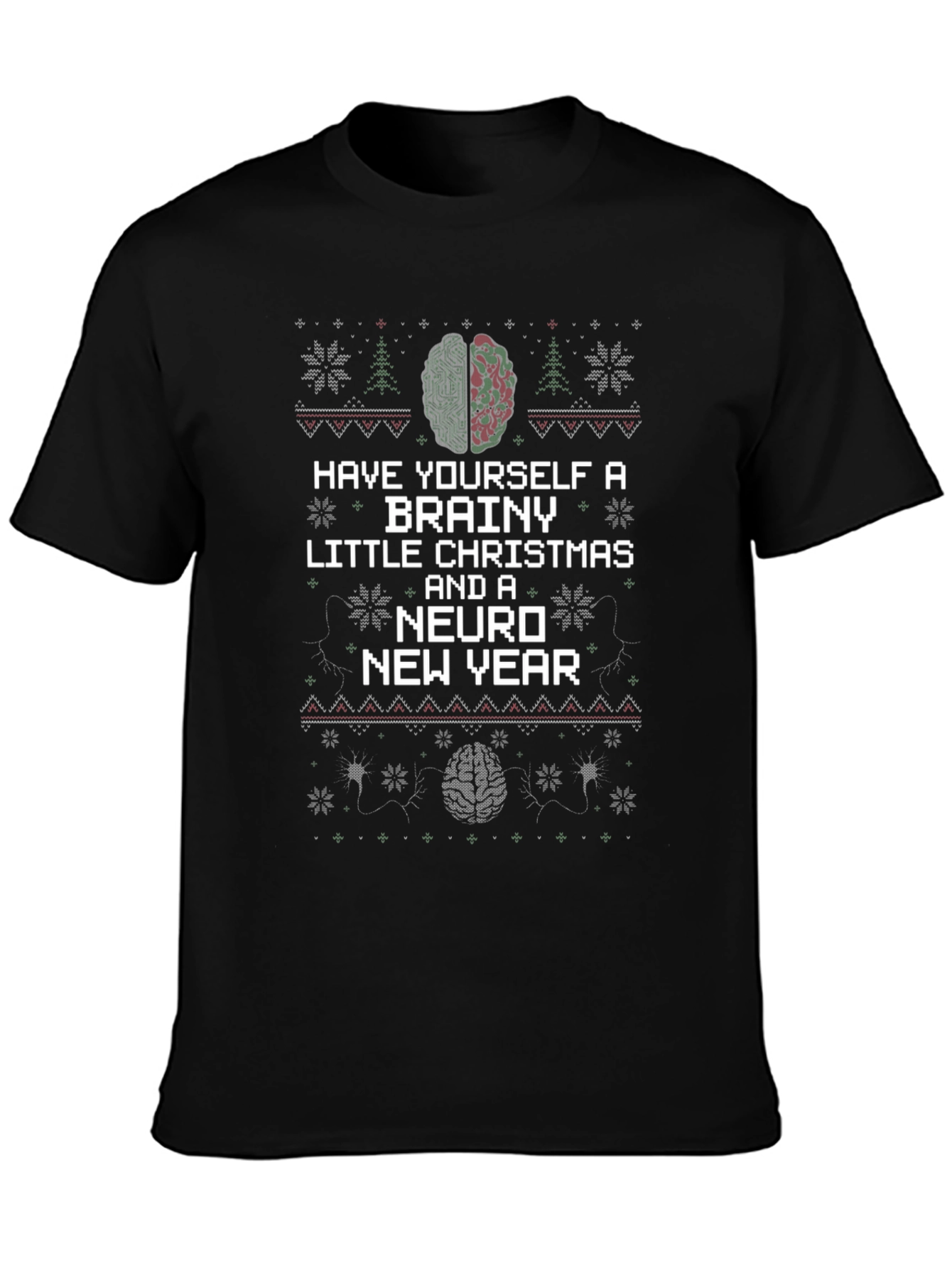 Brainy Christmas T-Shirt - Neuro New Year