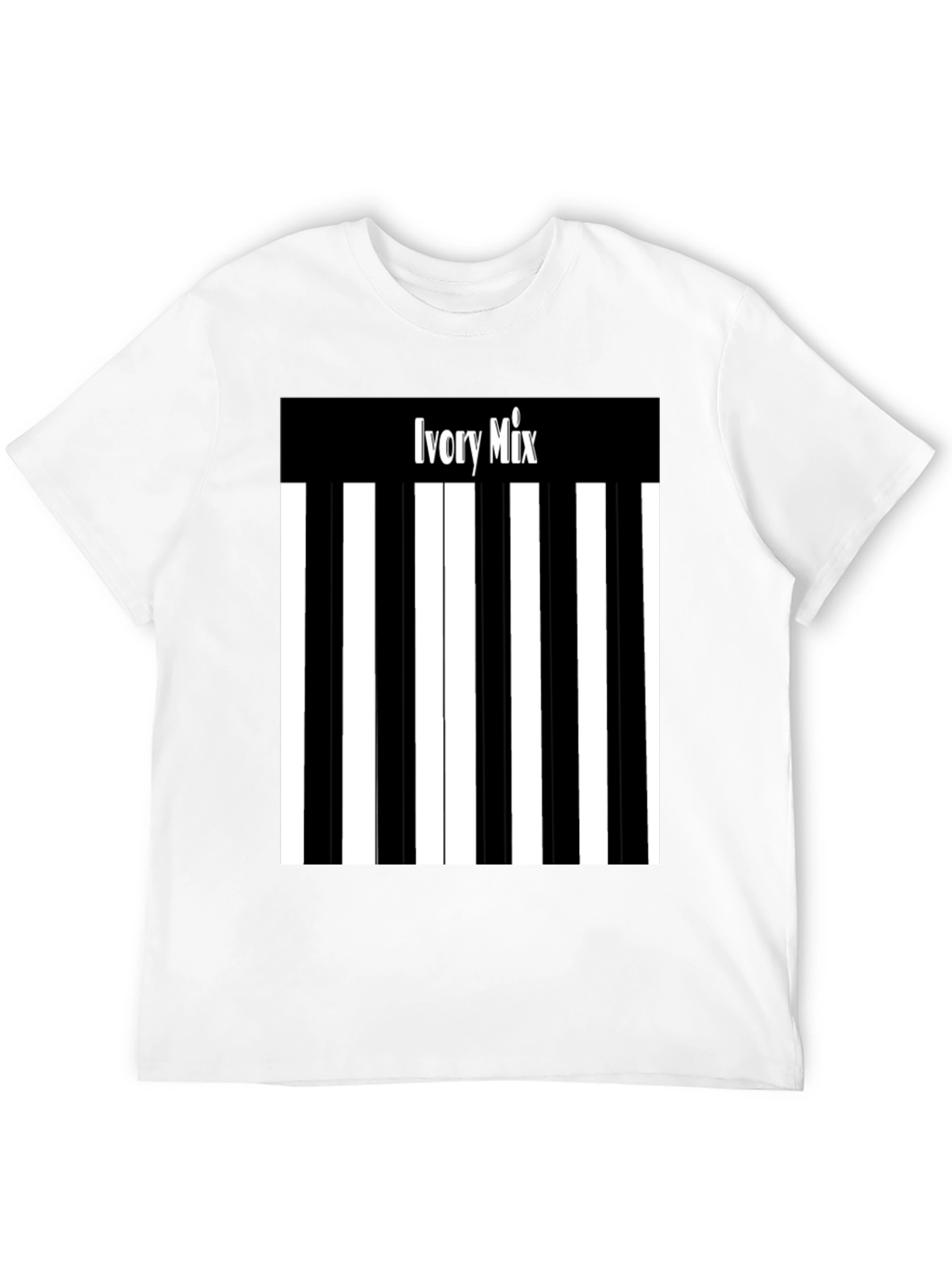 Ivory Mix Piano Keys Graphic Tee - Black
