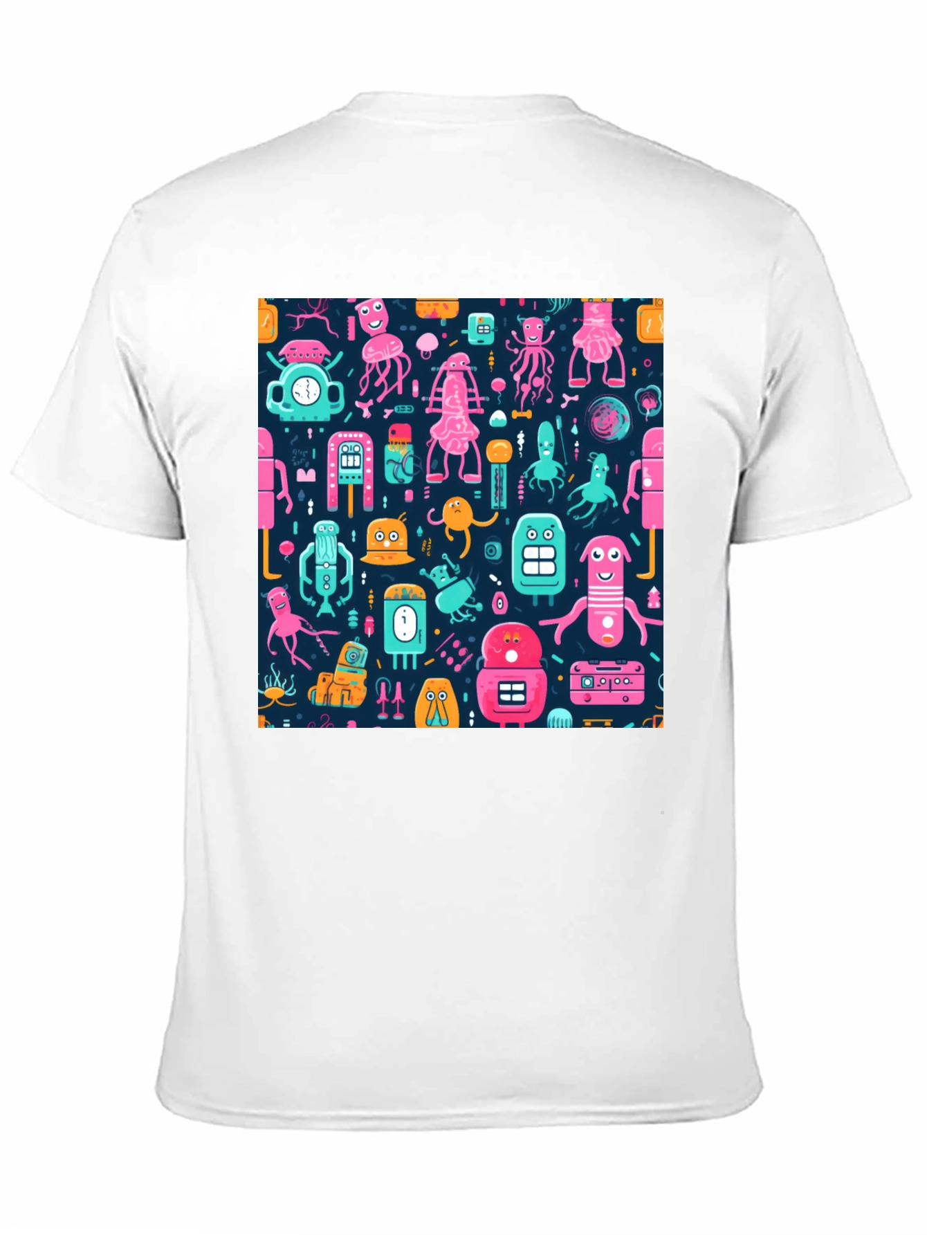 Funky Robot Pattern T-Shirt
