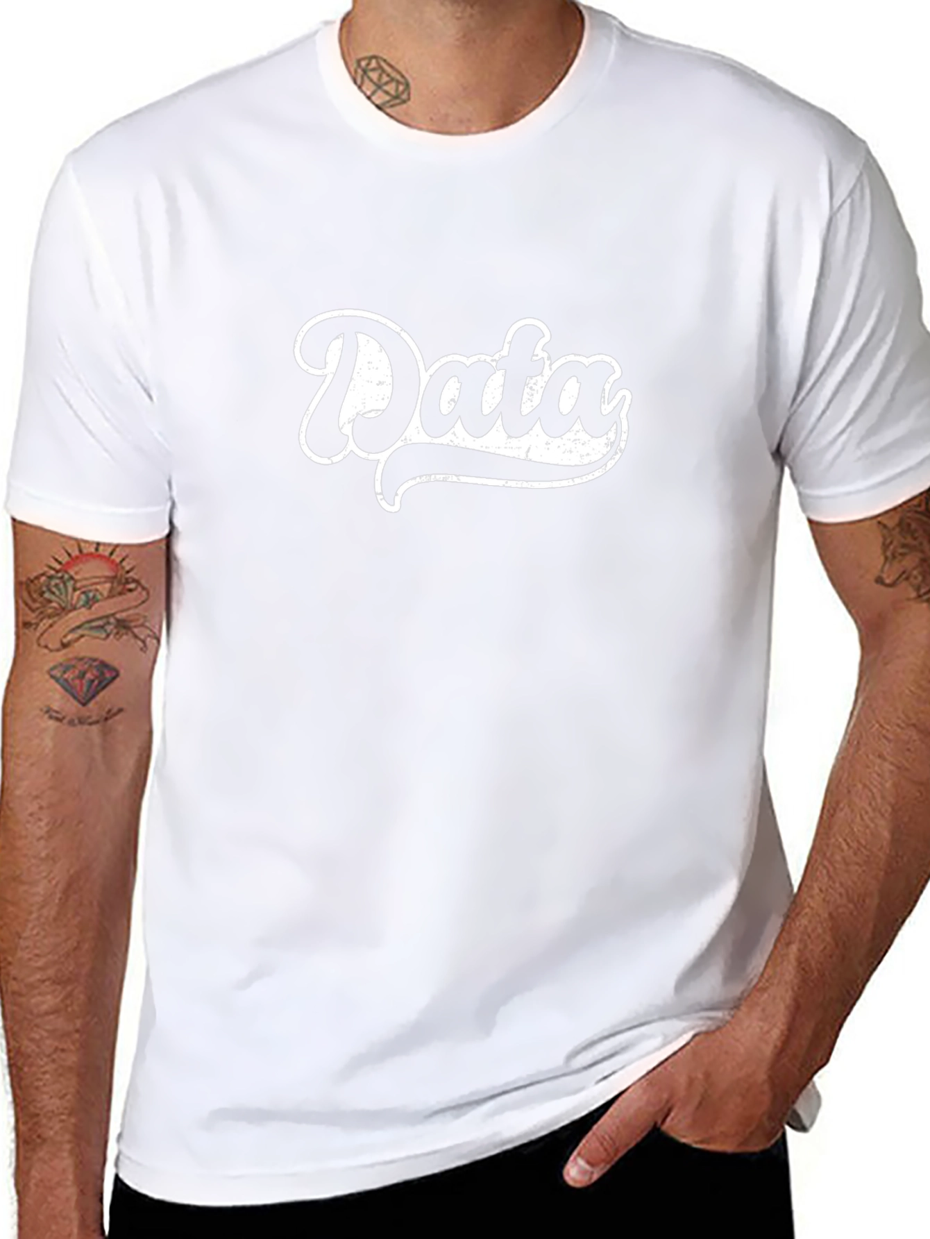 Data Retro Graphic Tee - Black Cotton T-Shirt