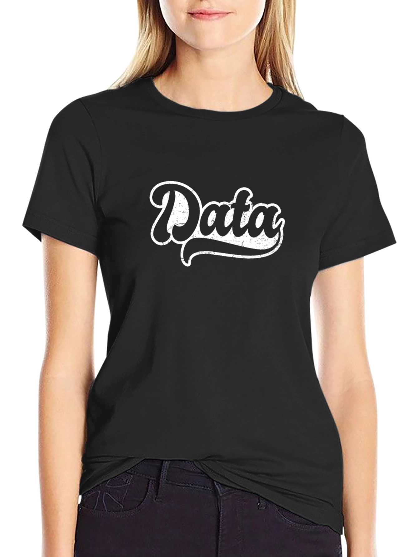 Data Retro Graphic Tee - Black Cotton T-Shirt