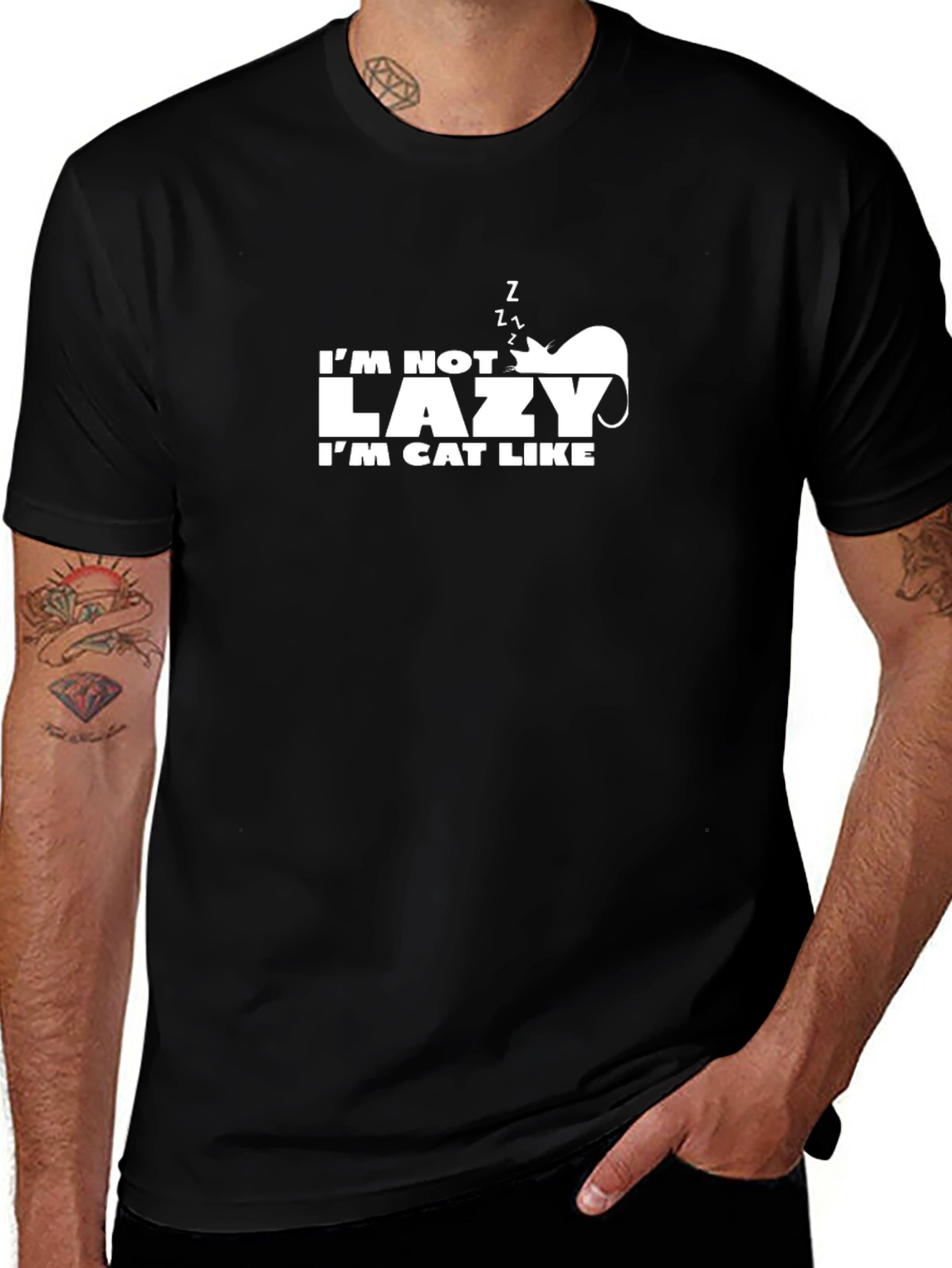 Im Not Lazy Im Cat Like Funny Graphic Tee