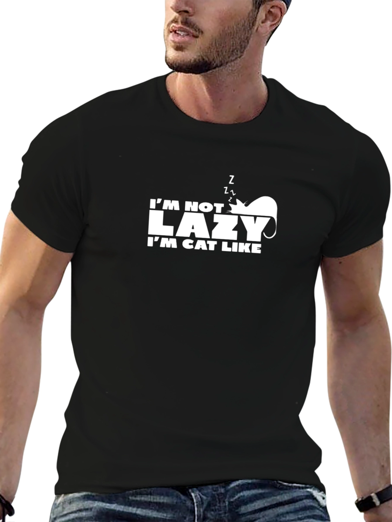 Im Not Lazy Im Cat Like Funny Graphic Tee