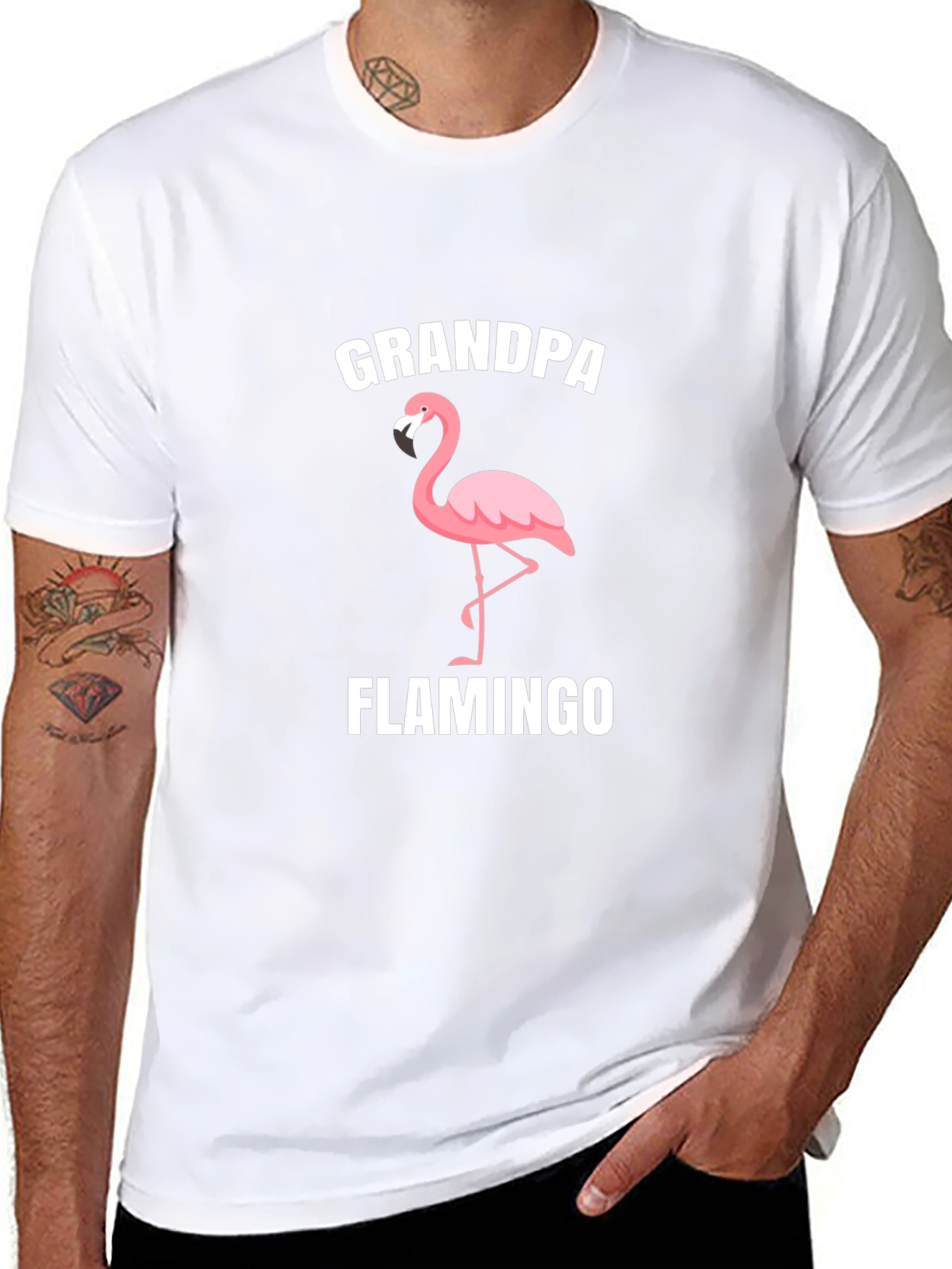 Grandpa Flamingo T-Shirt - Novelty Graphic Tee
