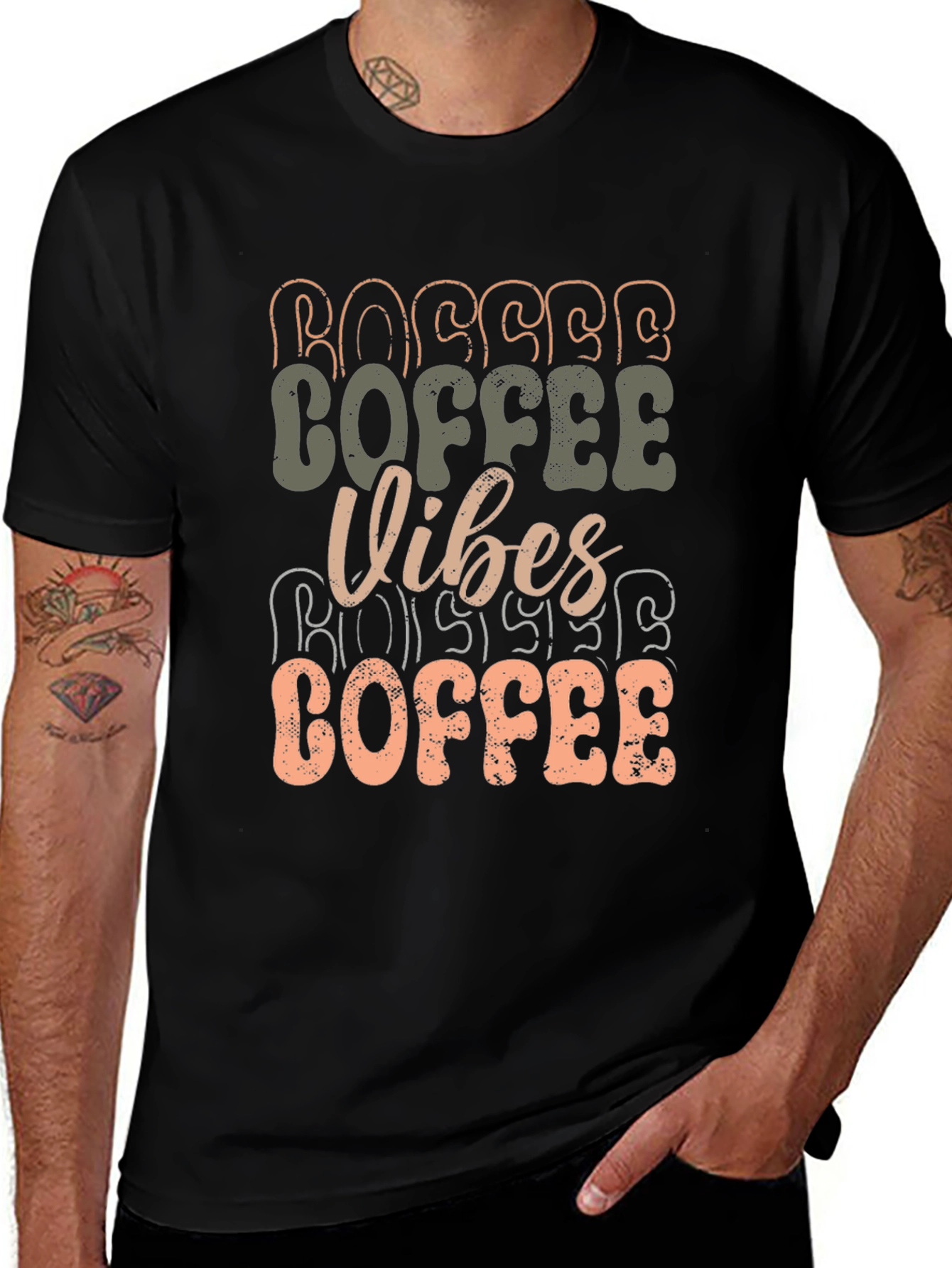 Coffee Vibes Graphic T-Shirt - Black