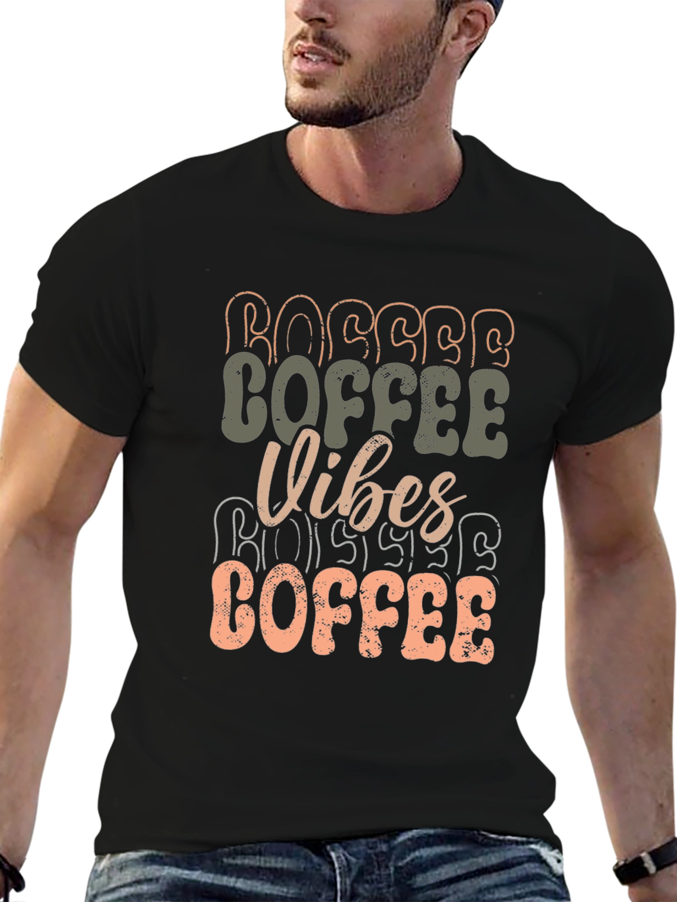 Coffee Vibes Graphic T-Shirt - Black