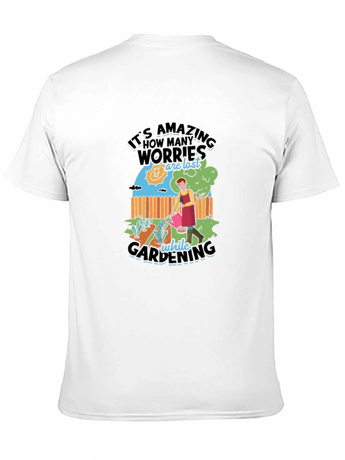 Gardening Therapy Graphic Tee - Relaxing Black Cotton T-Shirt