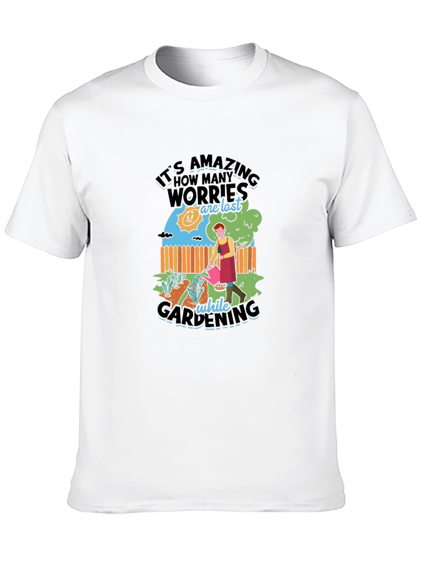 Gardening Therapy Graphic Tee - Relaxing Black Cotton T-Shirt
