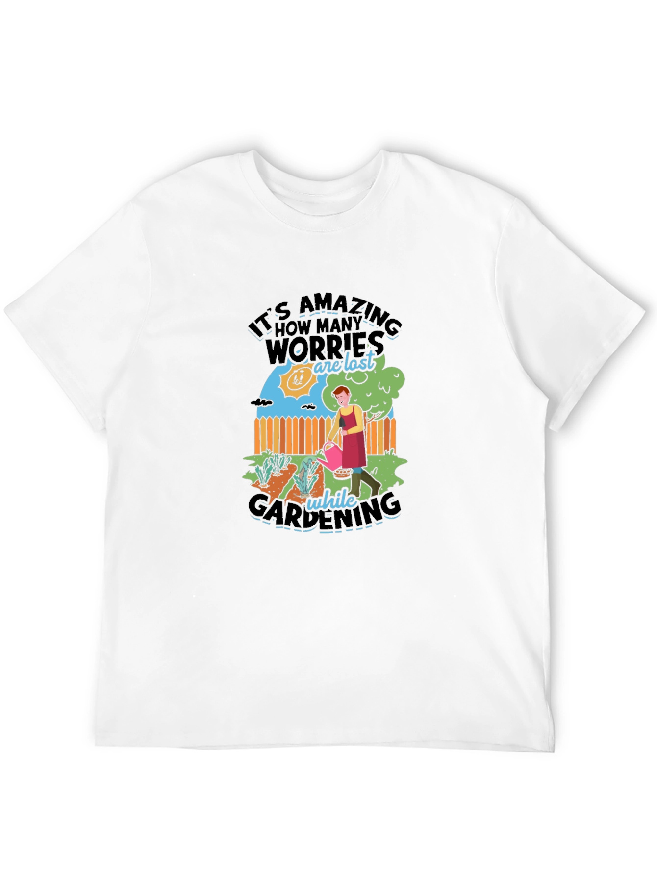 Gardening Therapy Graphic Tee - Relaxing Black Cotton T-Shirt