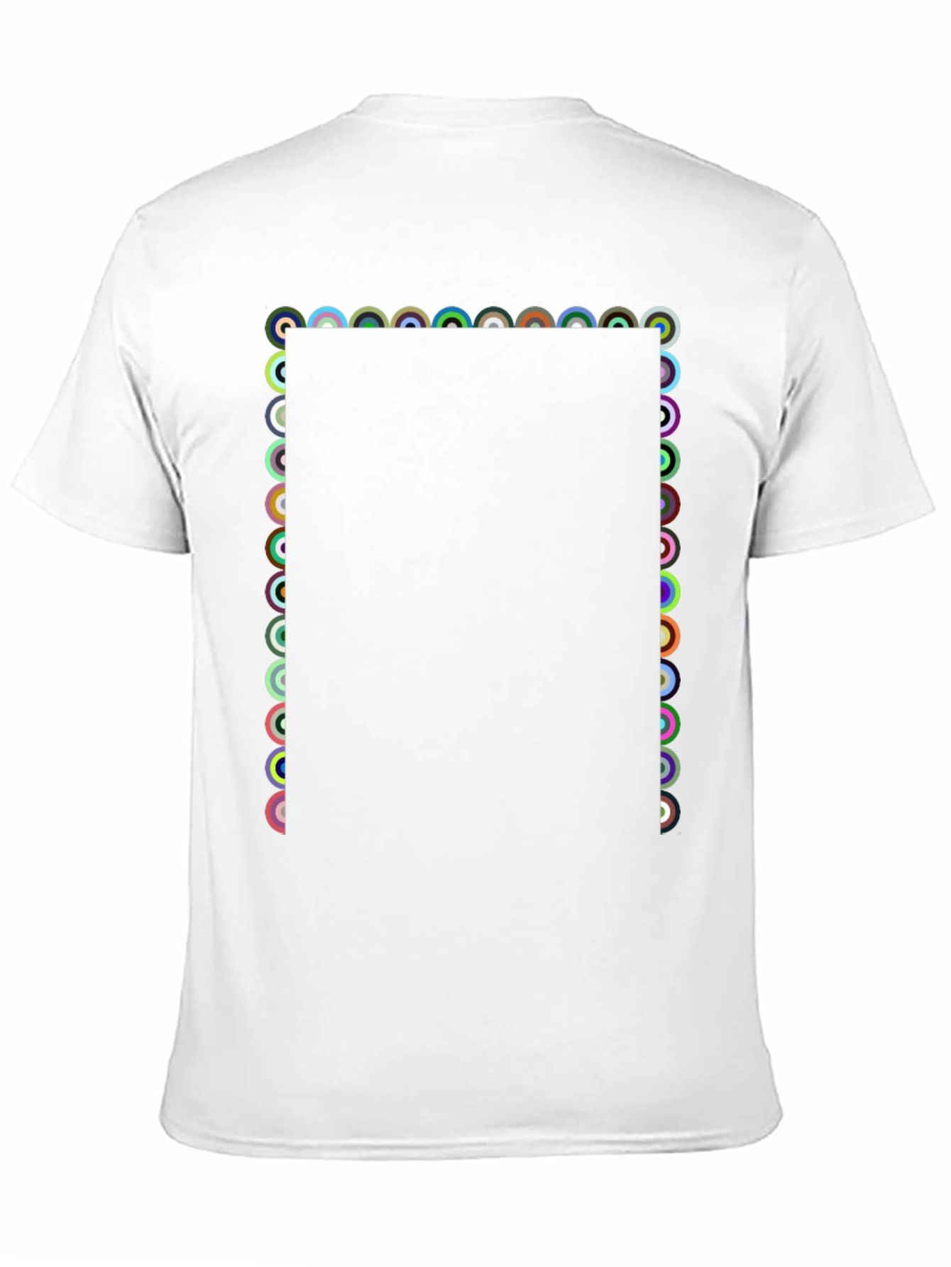 Geometric Circle Pattern Black T-Shirt