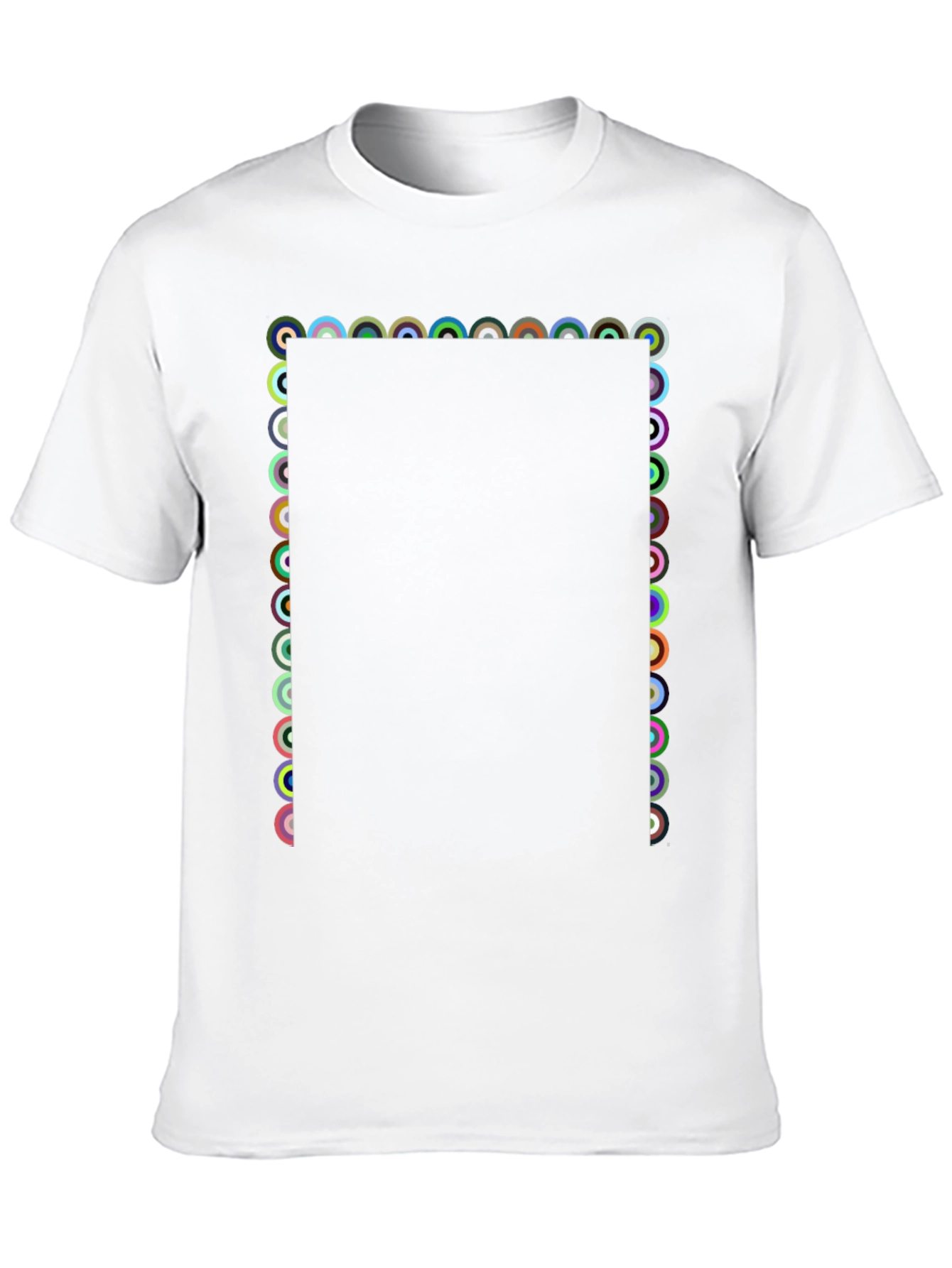 Geometric Circle Pattern Black T-Shirt