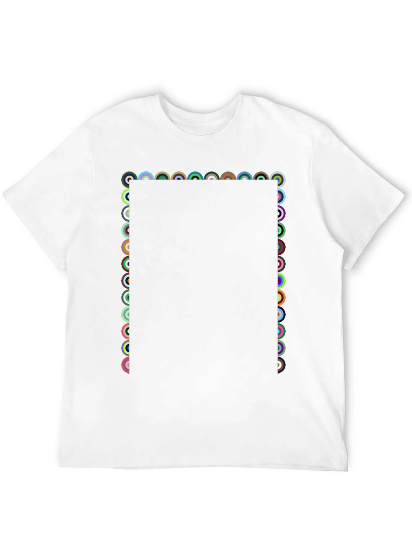Geometric Circle Pattern Black T-Shirt