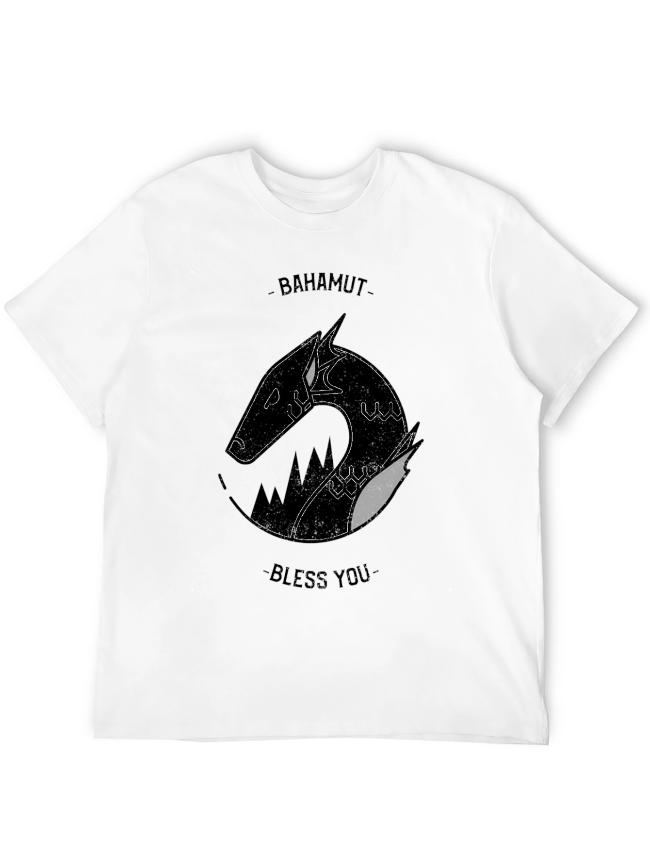 Bahamut Bless You T-Shirt - Black Graphic Tee