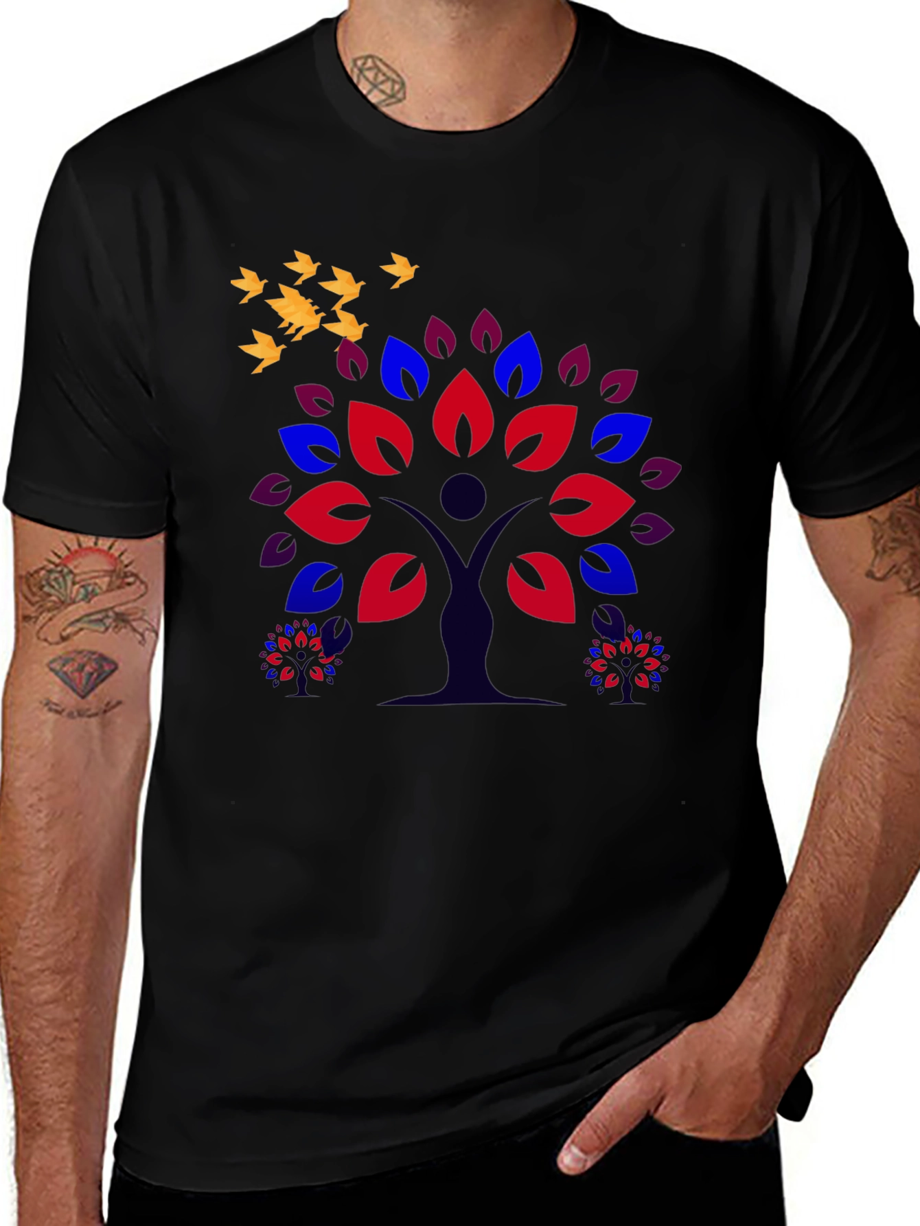 Nature Tree Graphic Tee - Mens Black T-Shirt