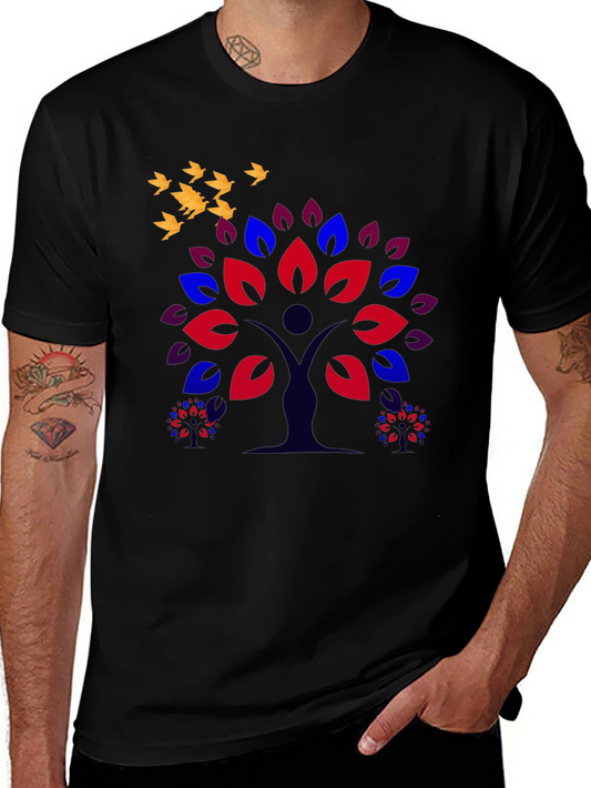 Nature Tree Graphic Tee - Mens Black T-Shirt