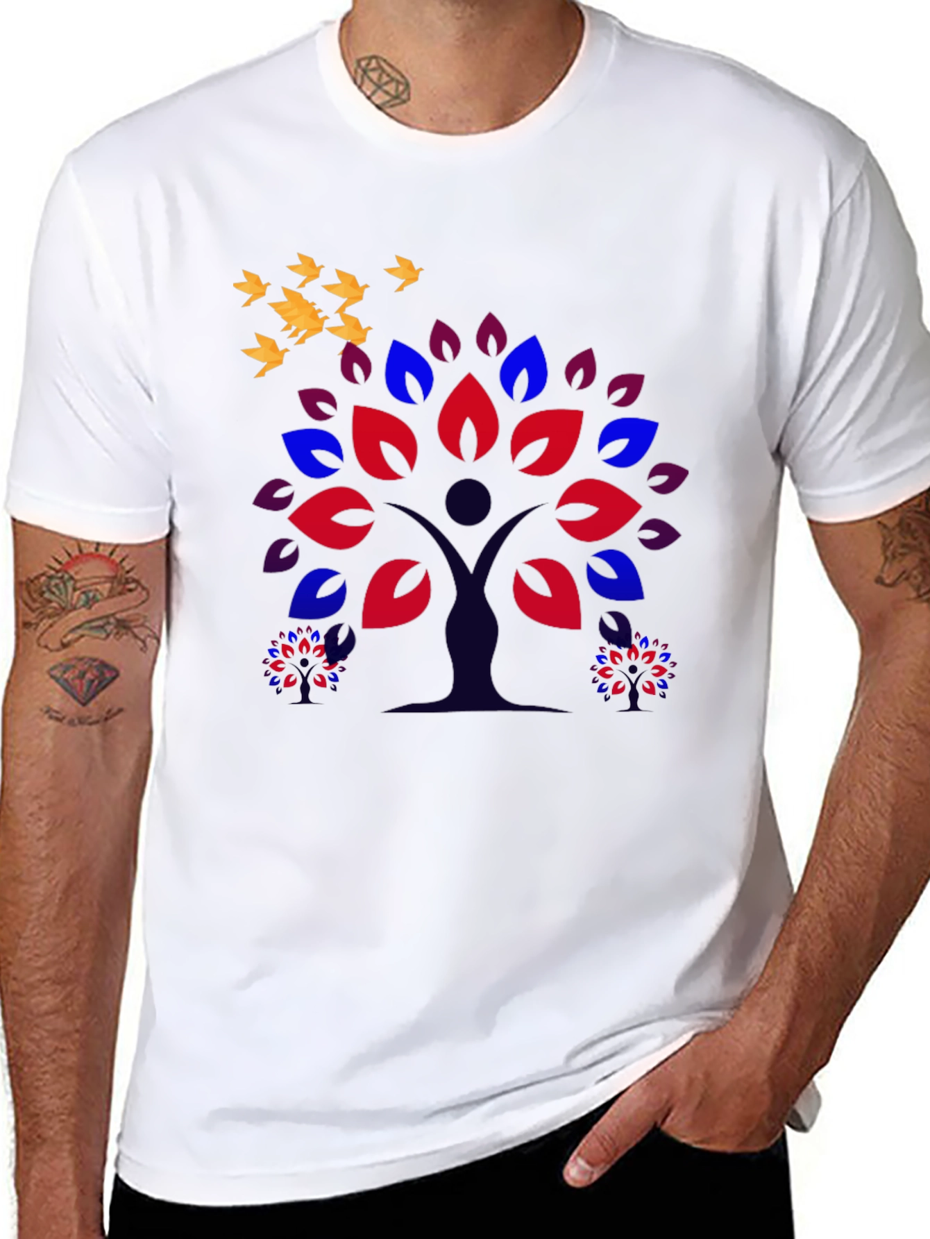 Nature Tree Graphic Tee - Mens Black T-Shirt