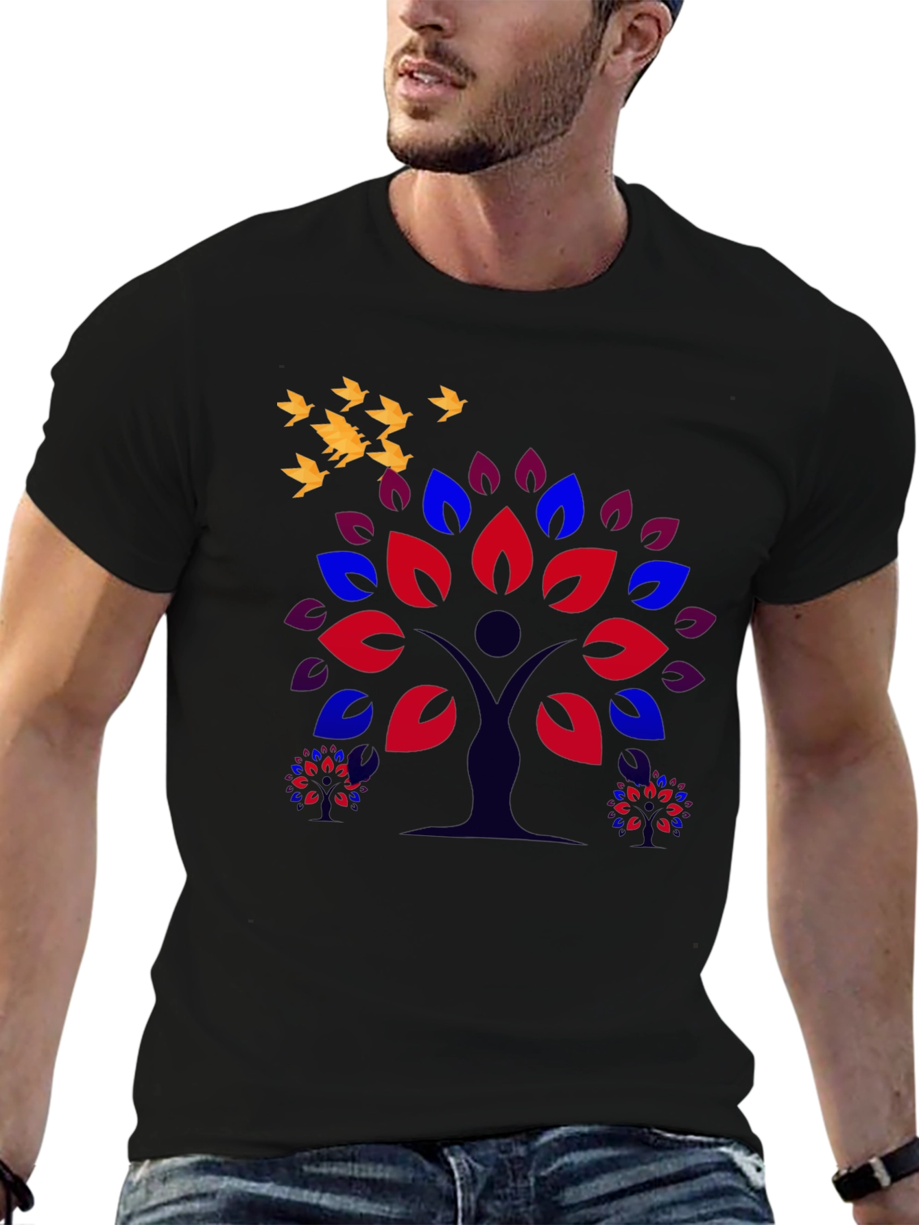 Nature Tree Graphic Tee - Mens Black T-Shirt