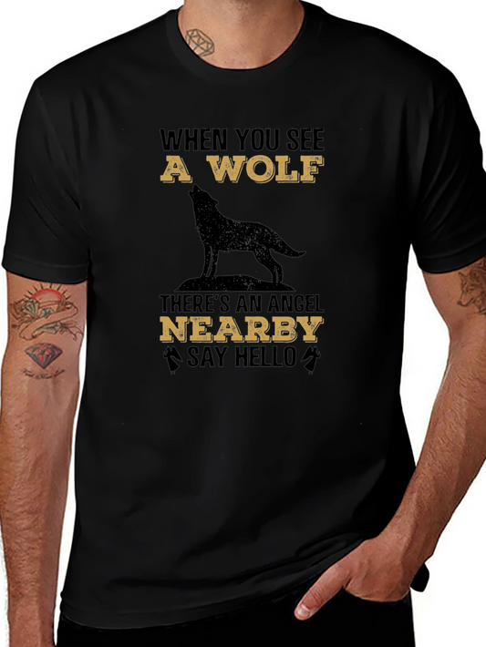 Wolf & Angel Graphic Tee - Unisex Black T-Shirt