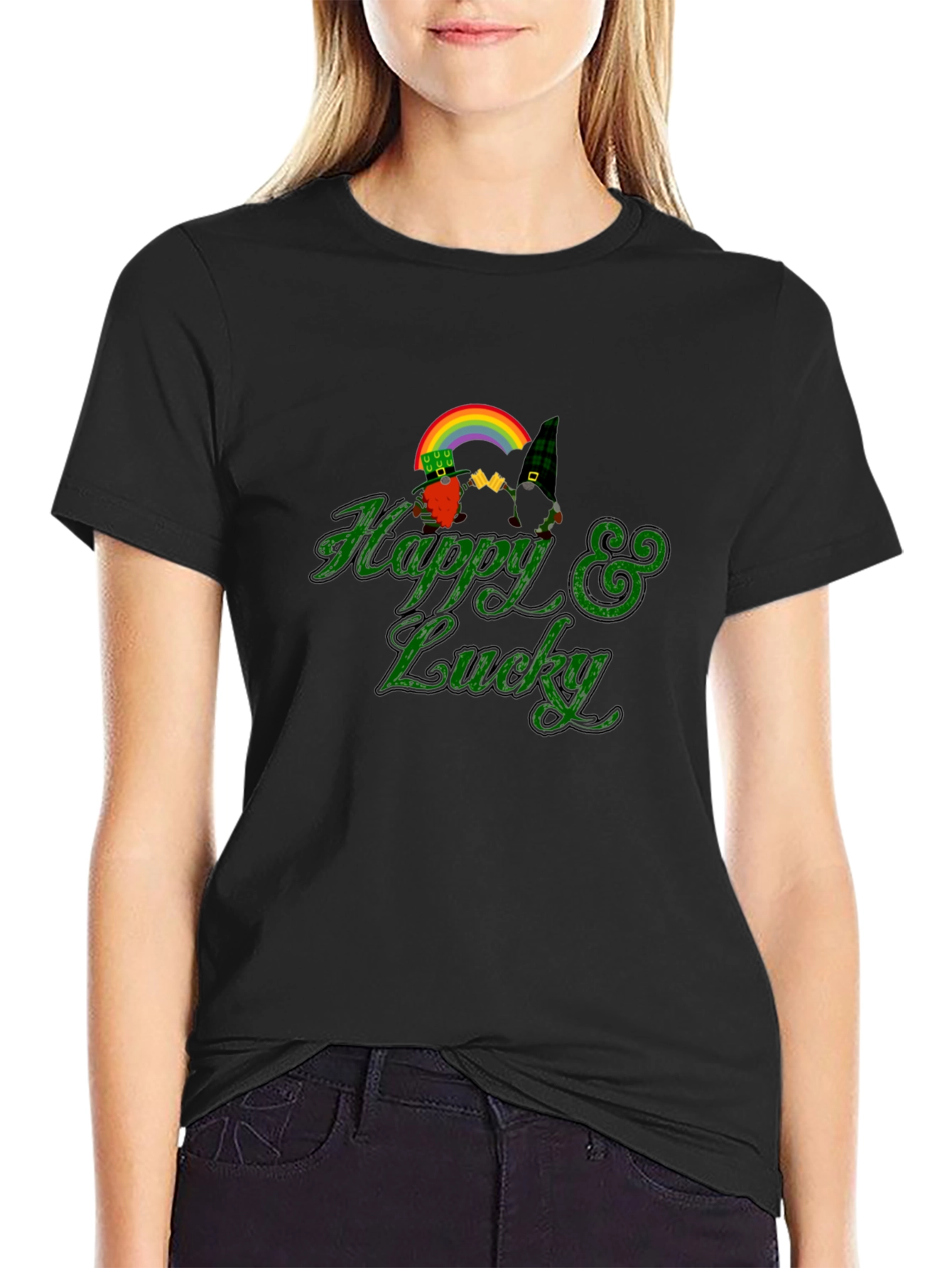Happy & Lucky St. Patricks Day Gnome T-Shirt