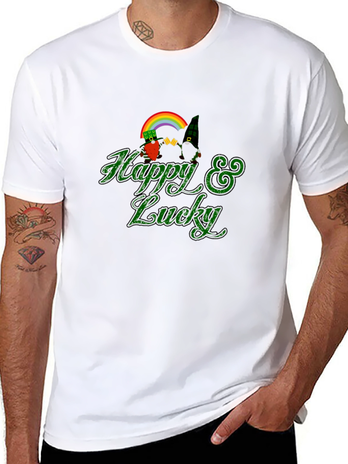 Happy & Lucky St. Patricks Day Gnome T-Shirt