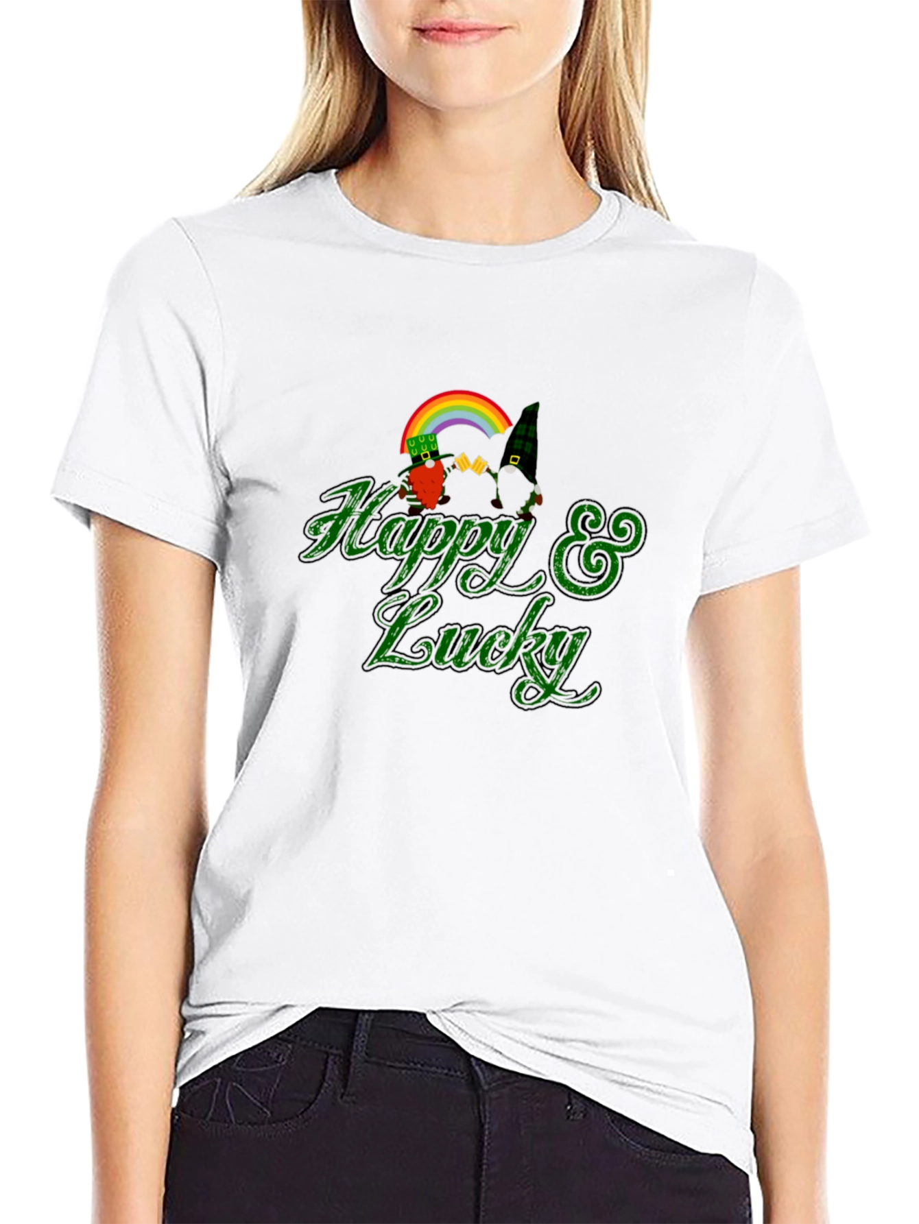 Happy & Lucky St. Patricks Day Gnome T-Shirt