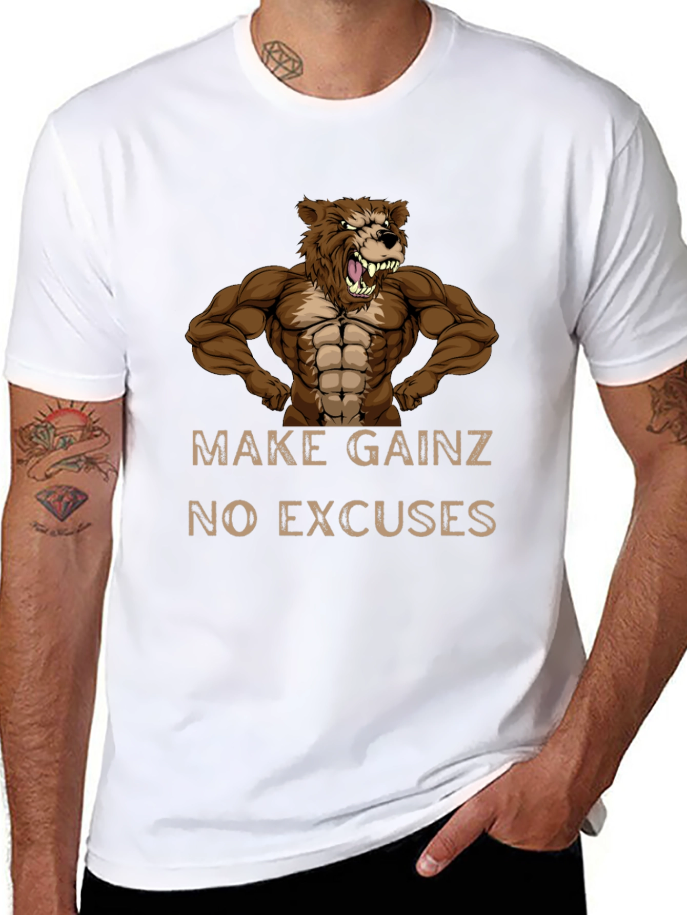 Make Gainz T-Shirt - No Excuses Fitness Tee