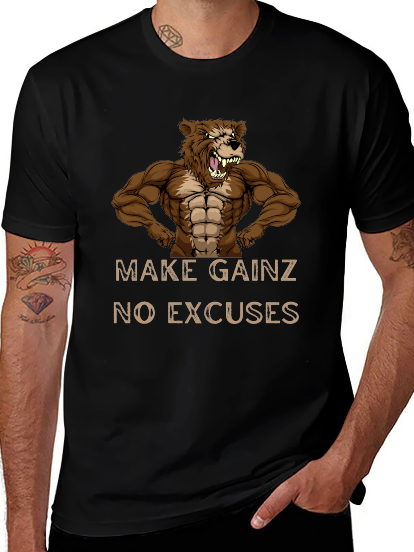 Make Gainz T-Shirt - No Excuses Fitness Tee