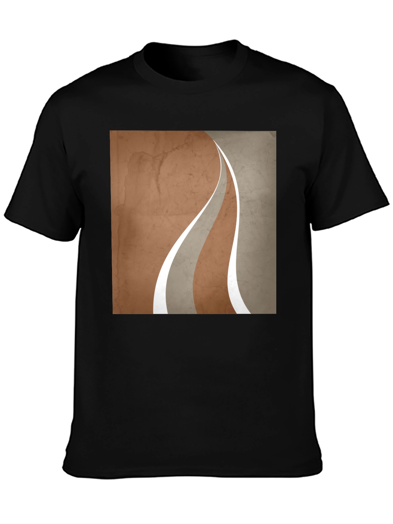 Modern Graphic Tee - Earth Tone Curves