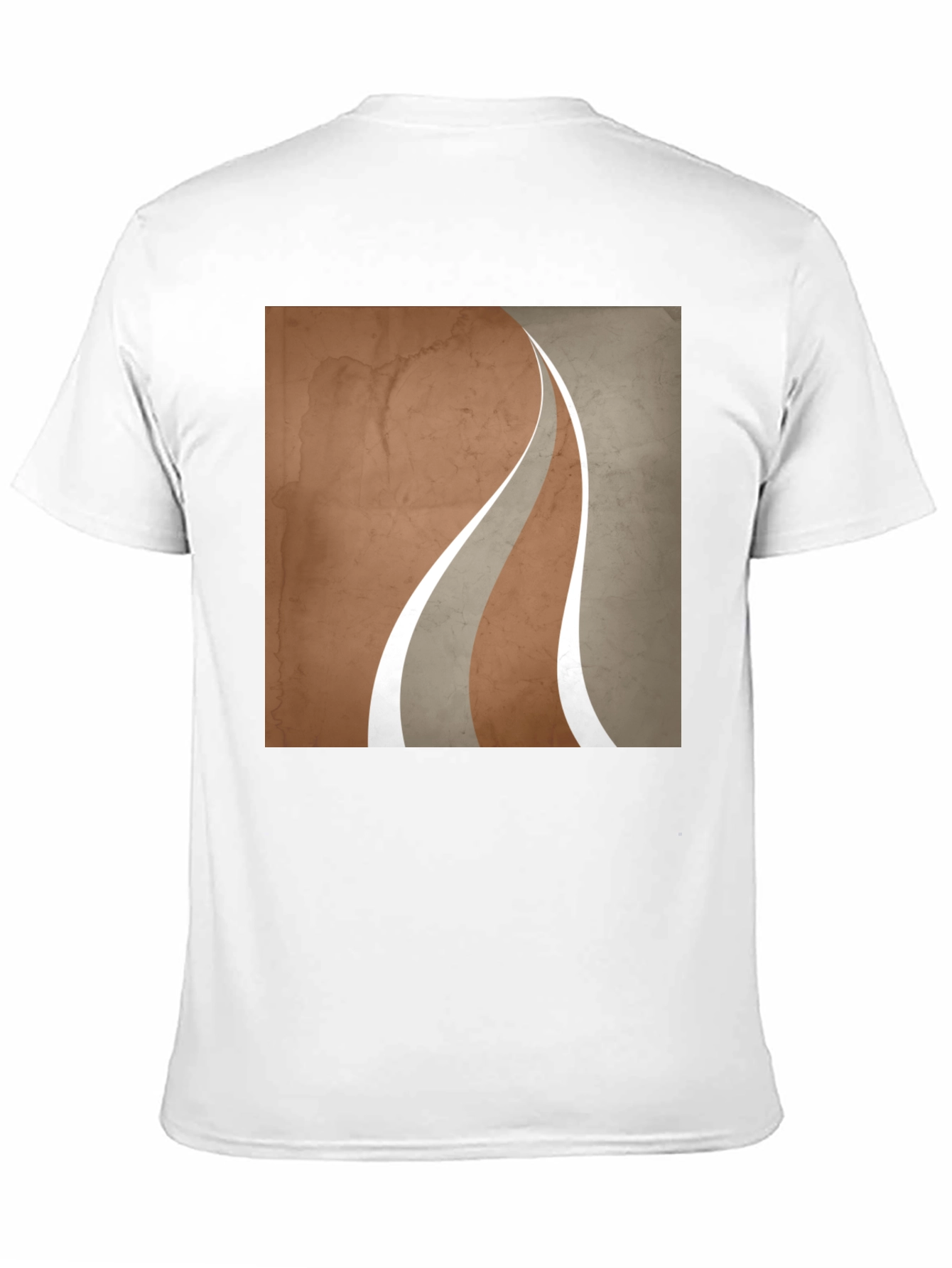 Modern Graphic Tee - Earth Tone Curves