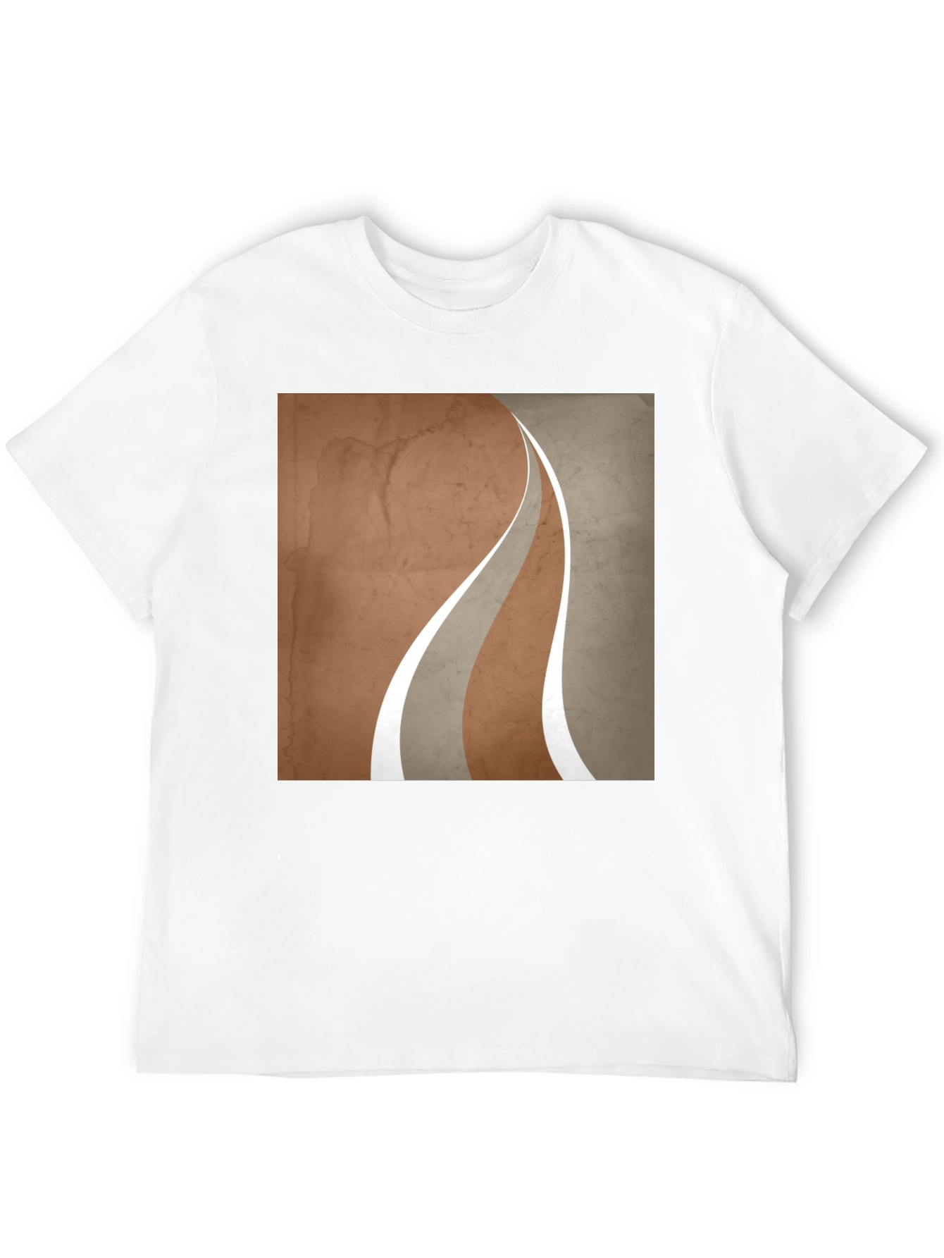 Modern Graphic Tee - Earth Tone Curves