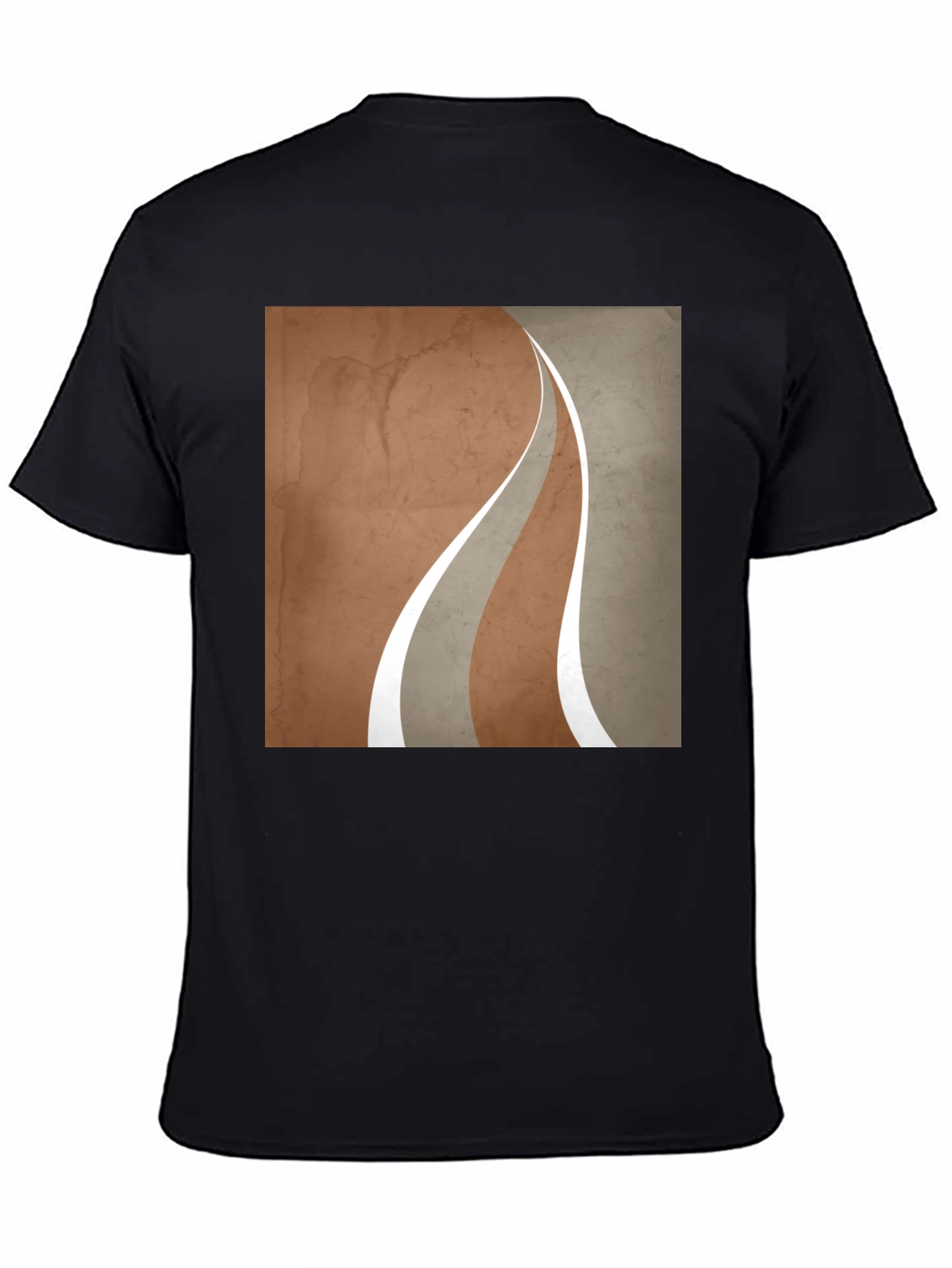 Modern Graphic Tee - Earth Tone Curves