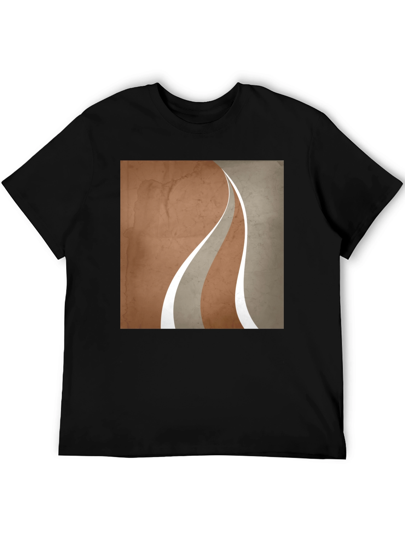 Modern Graphic Tee - Earth Tone Curves