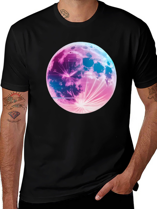 Cosmic Moon Graphic T-Shirt - Black