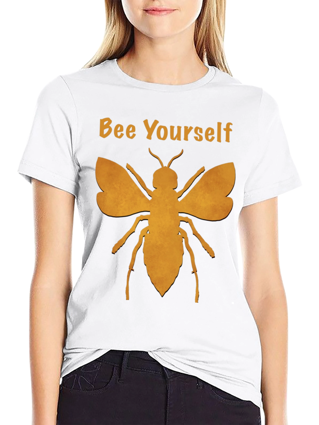Bee Yourself Graphic T-Shirt - Black Cotton Blend Tee