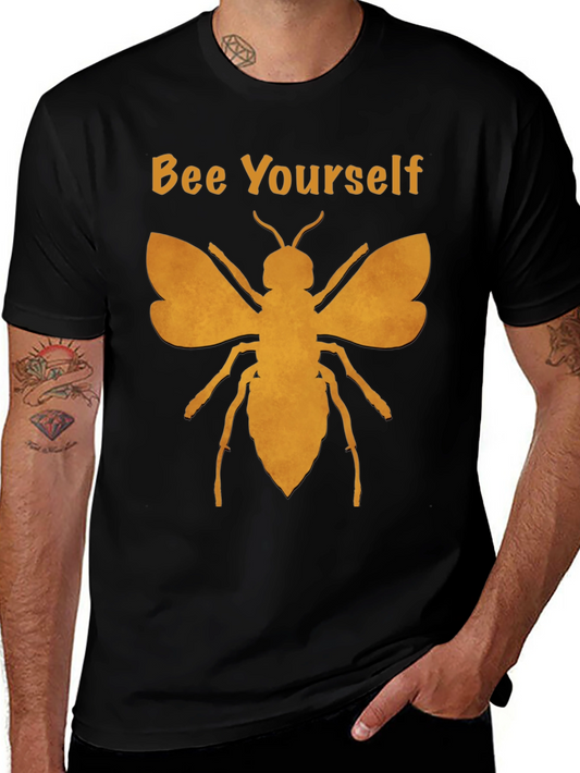 Bee Yourself Graphic T-Shirt - Black Cotton Blend Tee