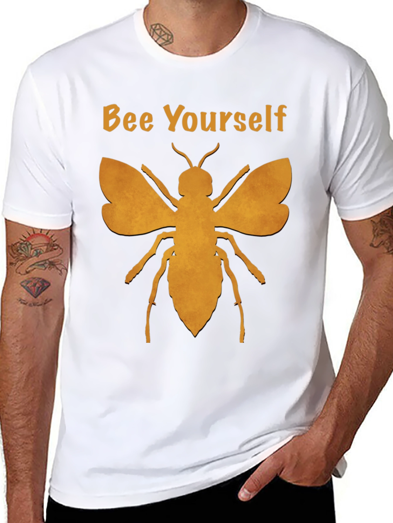 Bee Yourself Graphic T-Shirt - Black Cotton Blend Tee