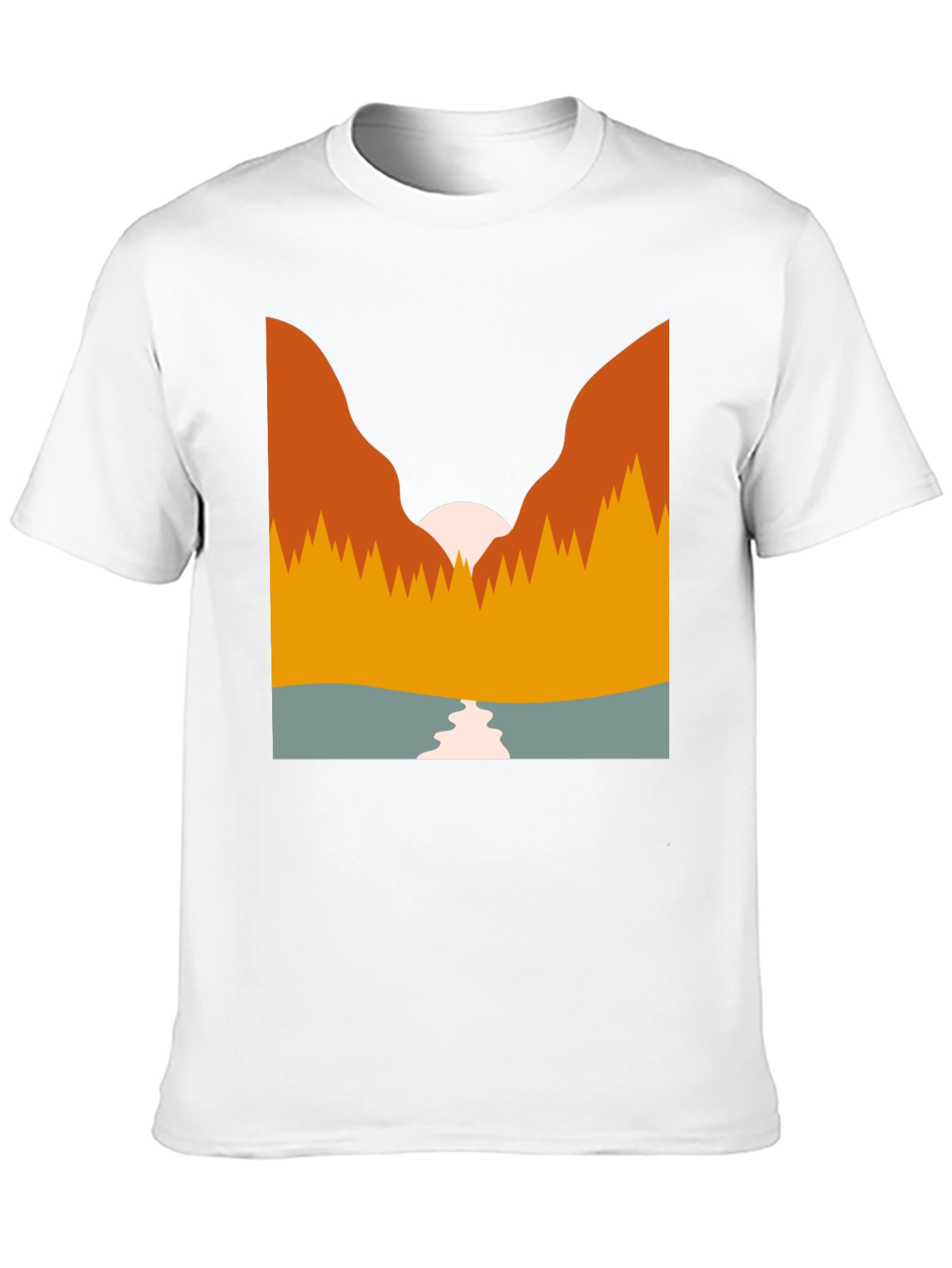 Mountain Sunset Graphic Tee - Black