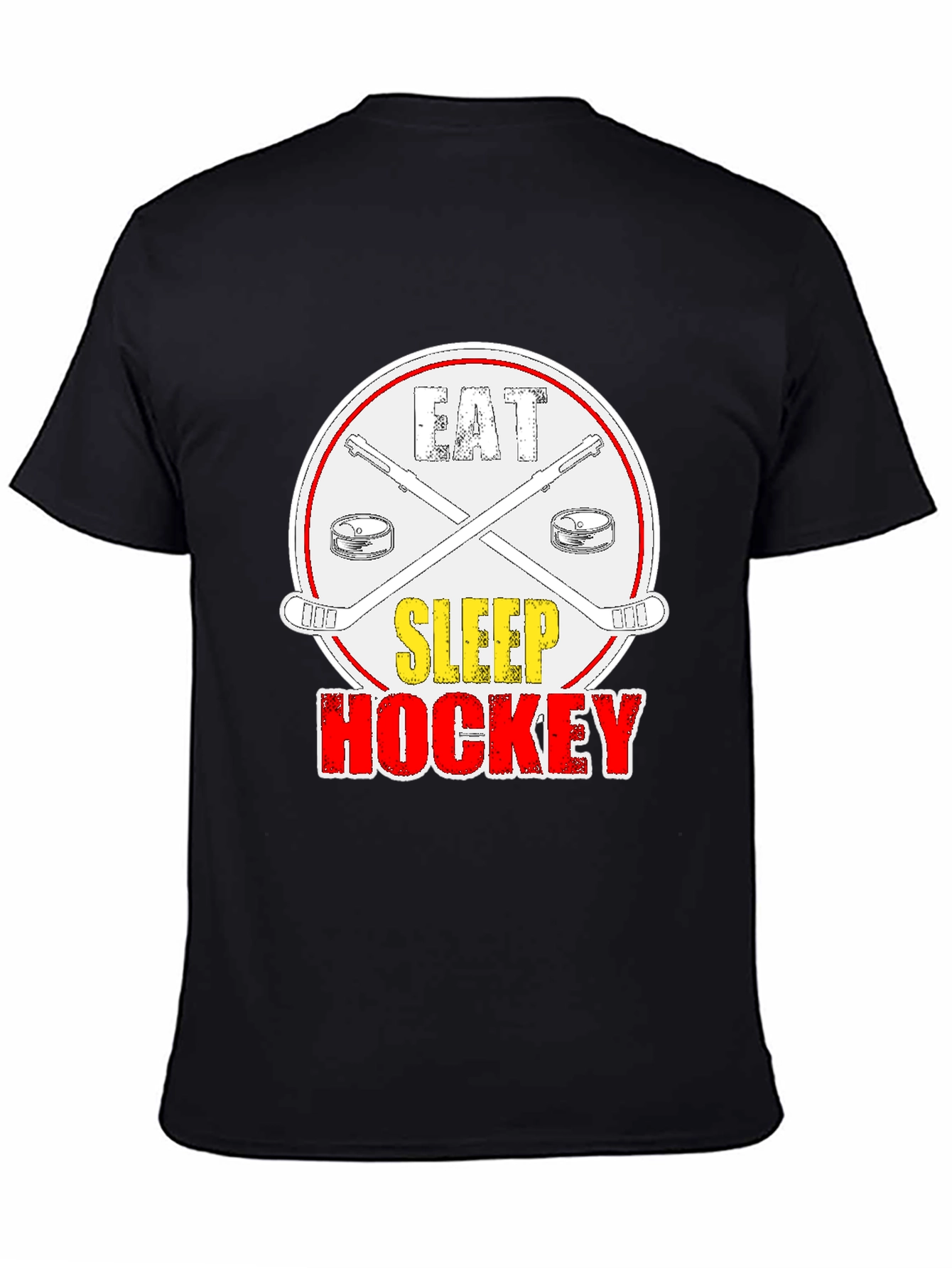 Eat Sleep Hockey Graphic T-Shirt - Black