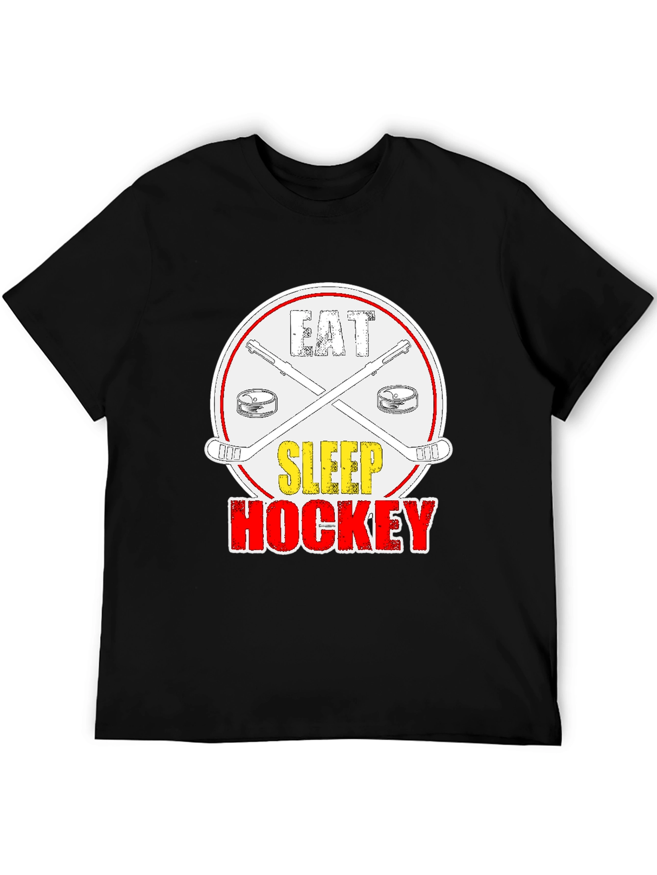 Eat Sleep Hockey Graphic T-Shirt - Black