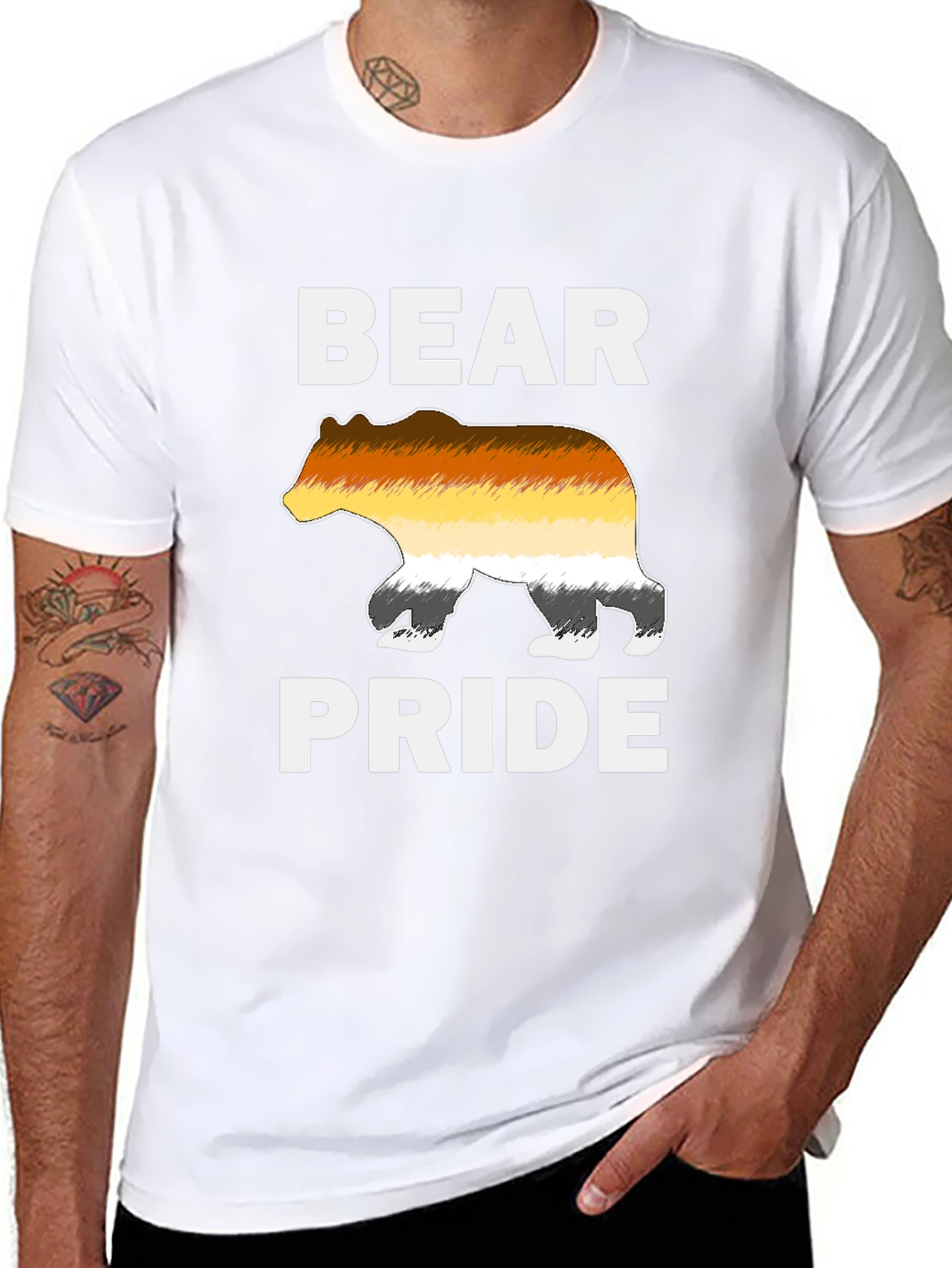 Bear Pride T-Shirt LGBT Gay Pride Bear Flag Tee
