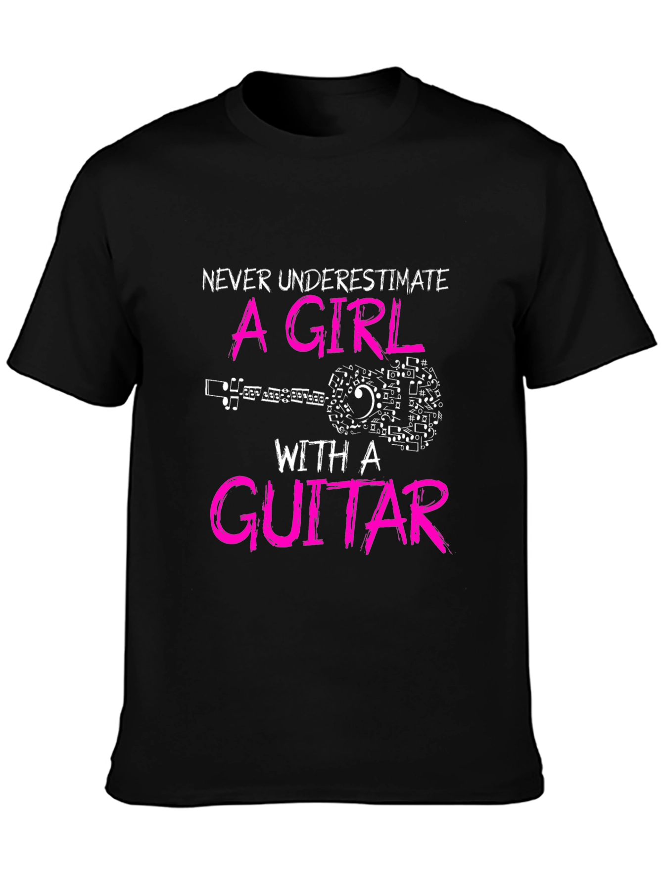 Never Underestimate A Girl With a Guitar T-Shirt