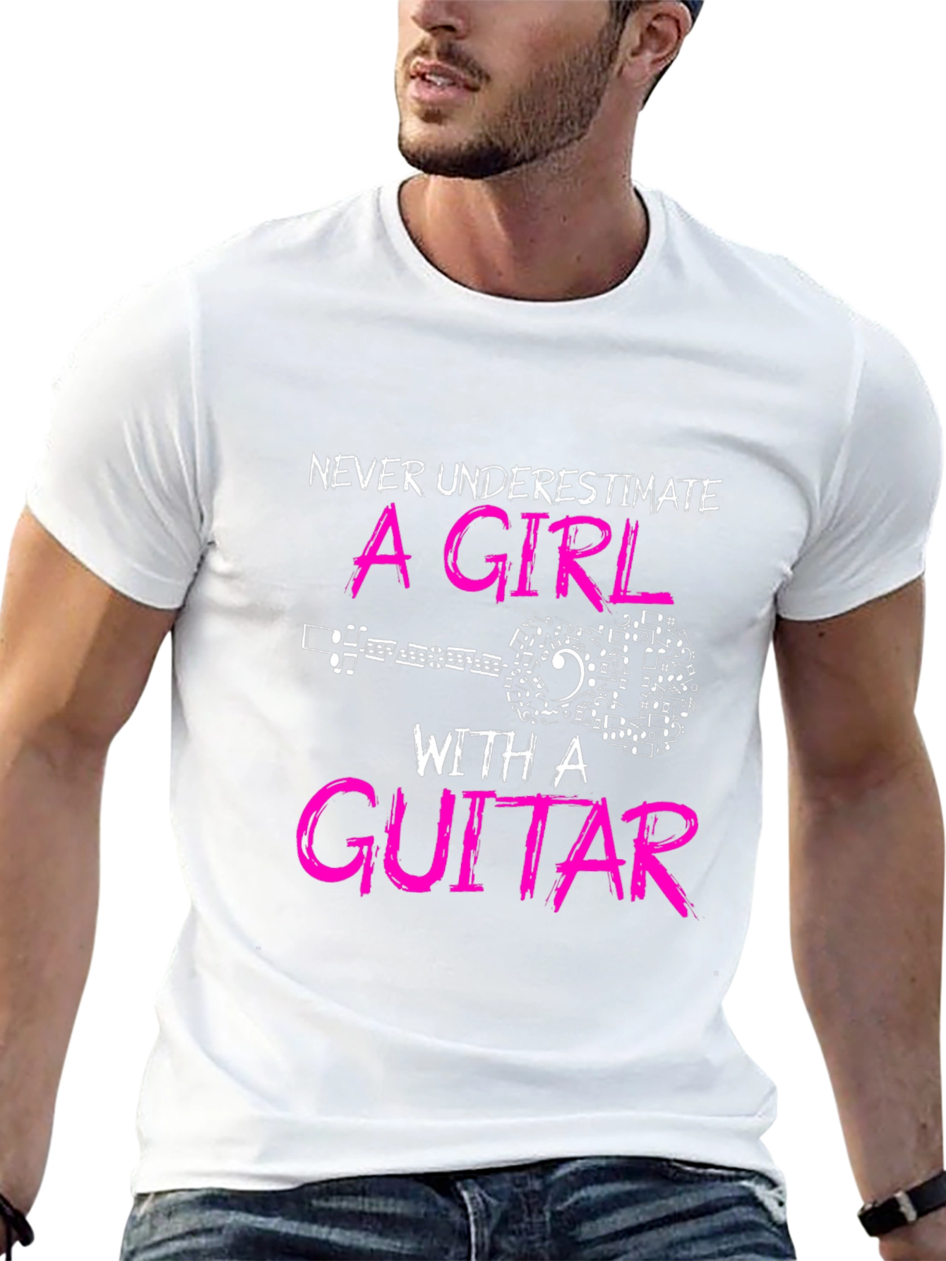 Never Underestimate A Girl With a Guitar T-Shirt