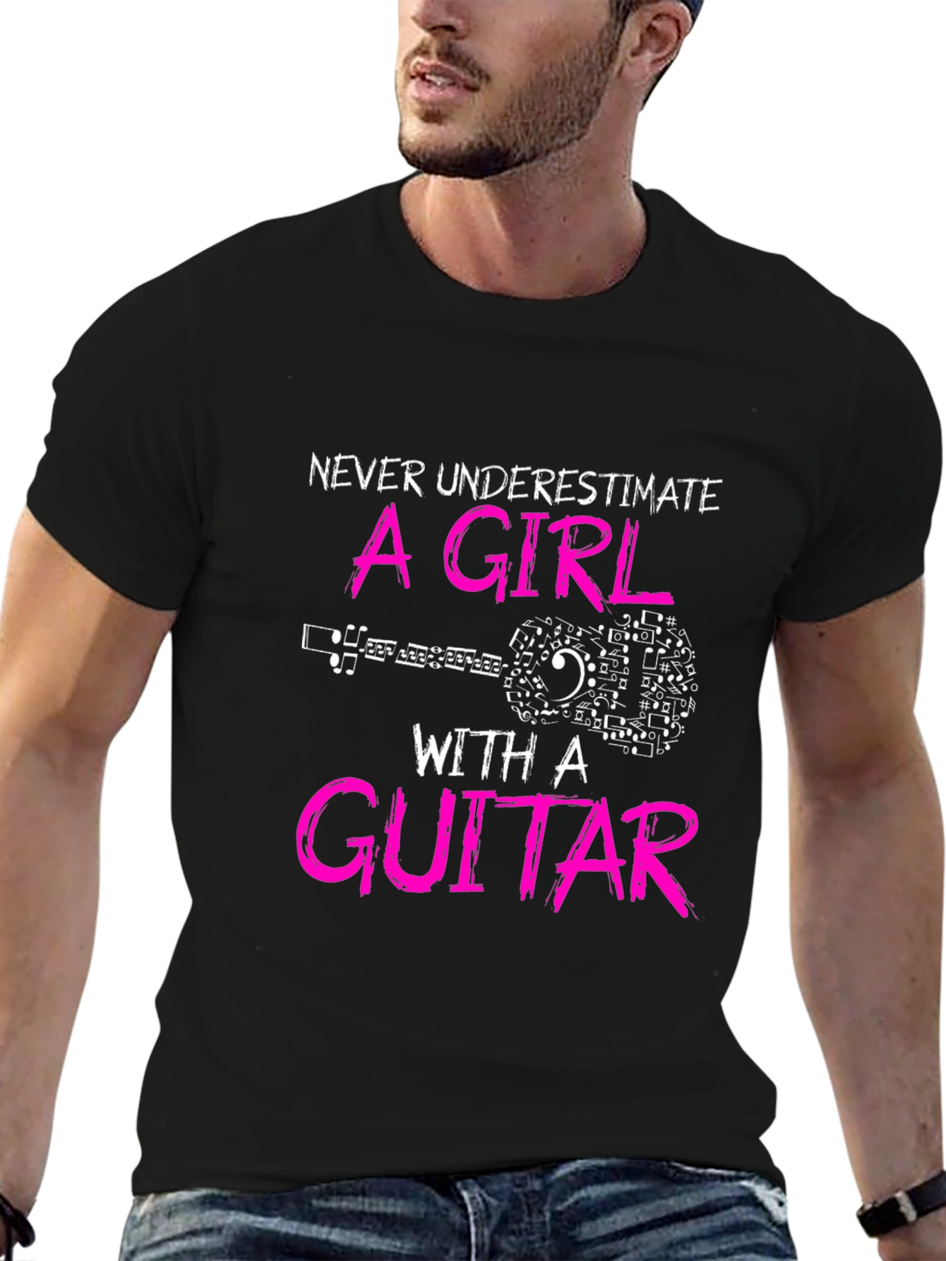 Never Underestimate A Girl With a Guitar T-Shirt