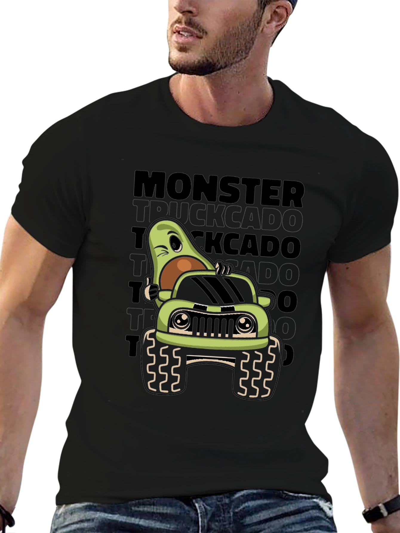 Monster Truck Avocado Graphic T-Shirt