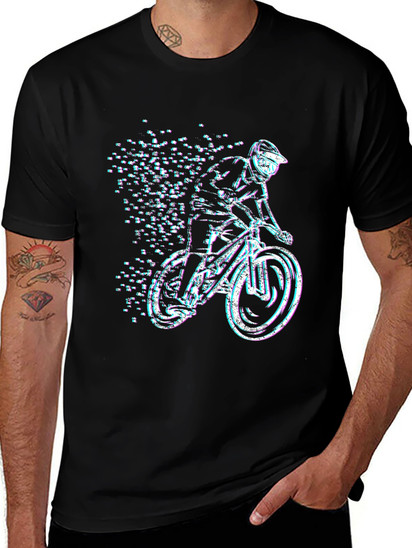Cool Mountain Bike Rider Graphic T-Shirt