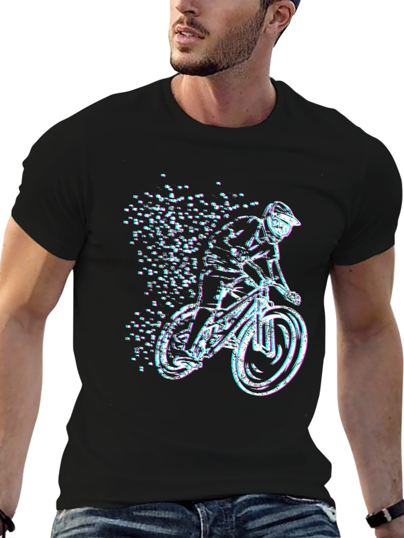 Cool Mountain Bike Rider Graphic T-Shirt