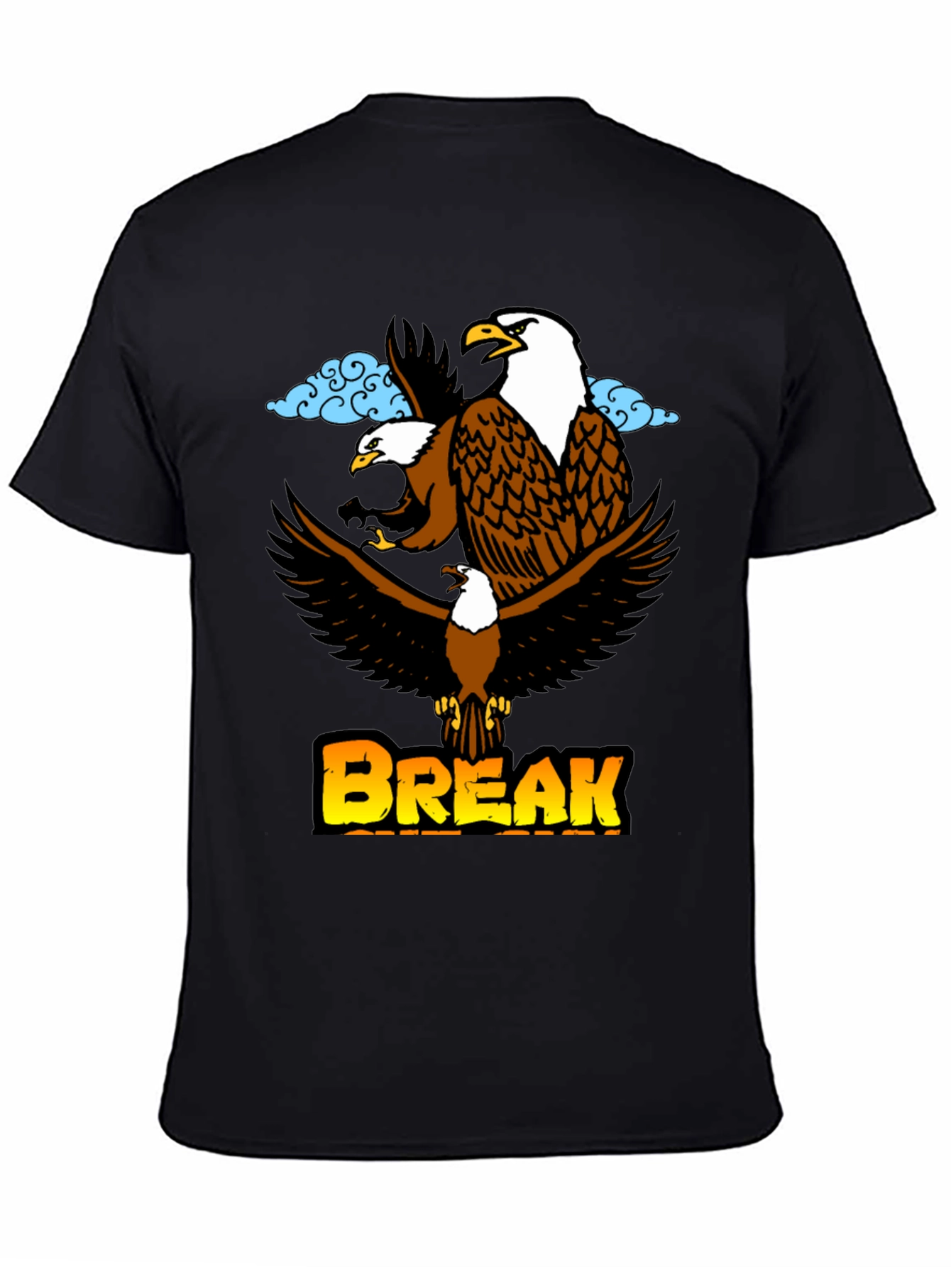 Eagle Break T-Shirt - Black Graphic Tee